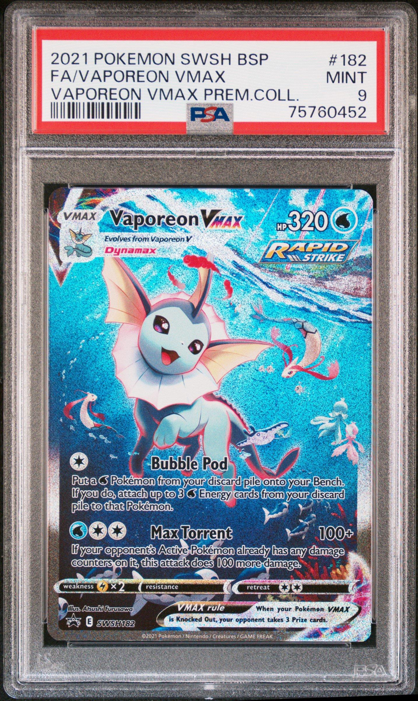 2021 Pokemon Swsh Black Star Promo 182 Full Art/vaporeon Vmax