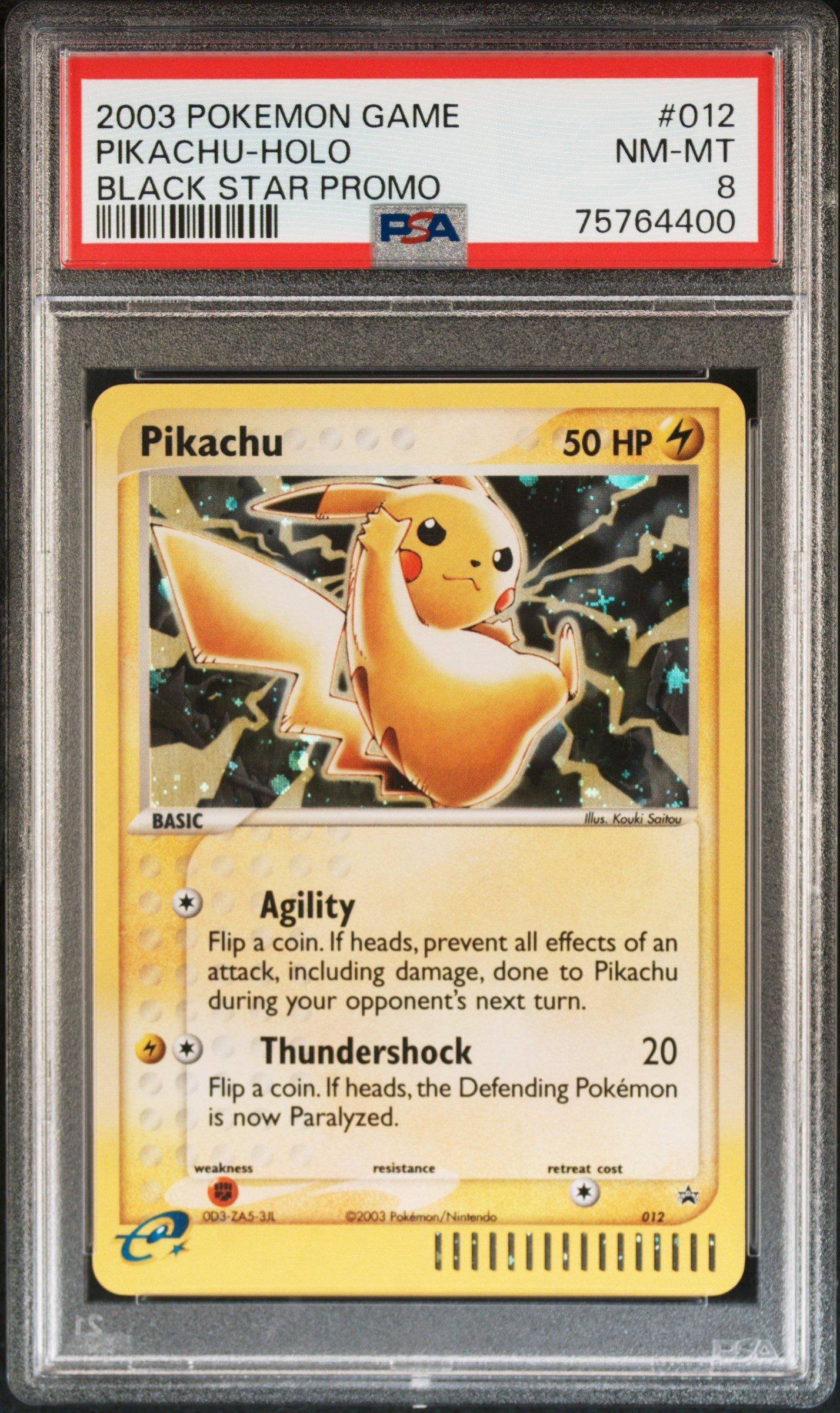 2003 Pokemon Black Star Promo 012 Pikachu-holo PSA 8 Graded Card