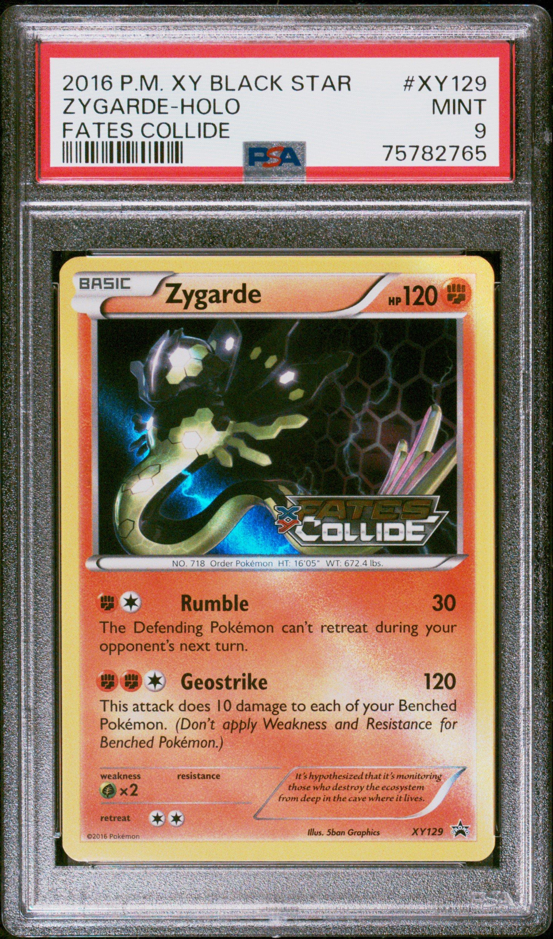 2016 Pokemon Xy Black Star Promo Xy129 Zygarde-holo Fates Collide PSA 9