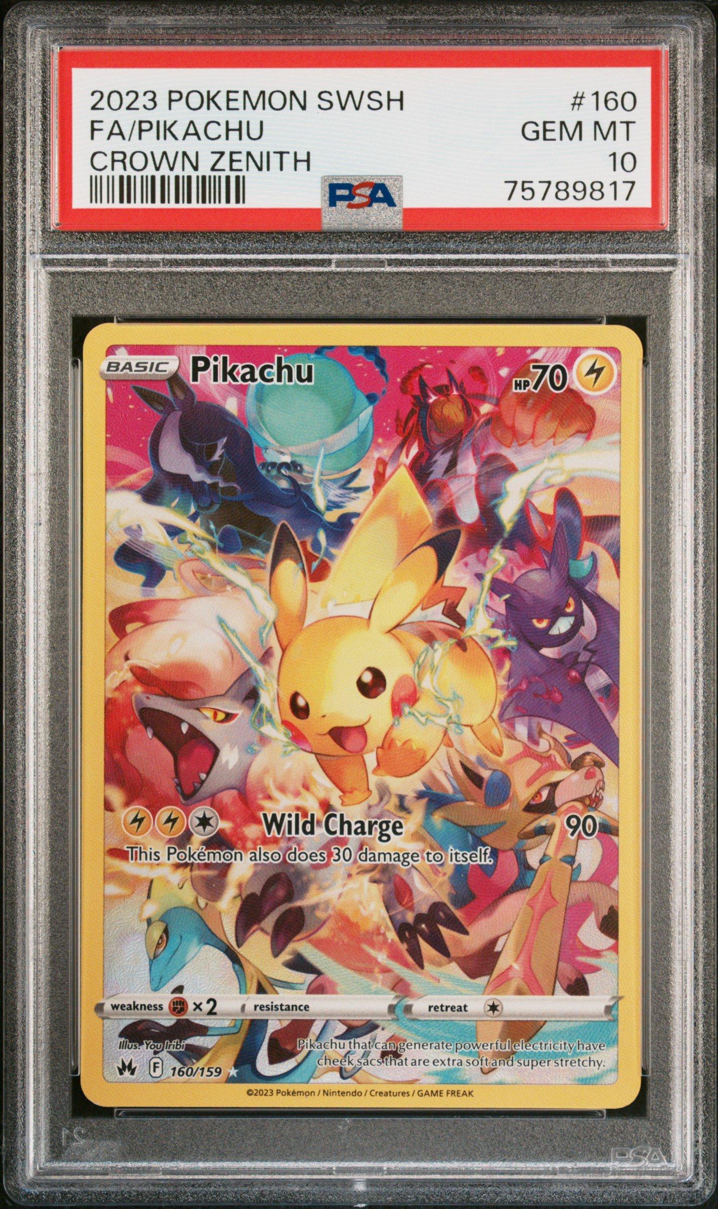 2023 Pokemon Sword And Shield Crown Zenith 160 Full Art/pikachu PSA 10 Graded  Card | GameStop