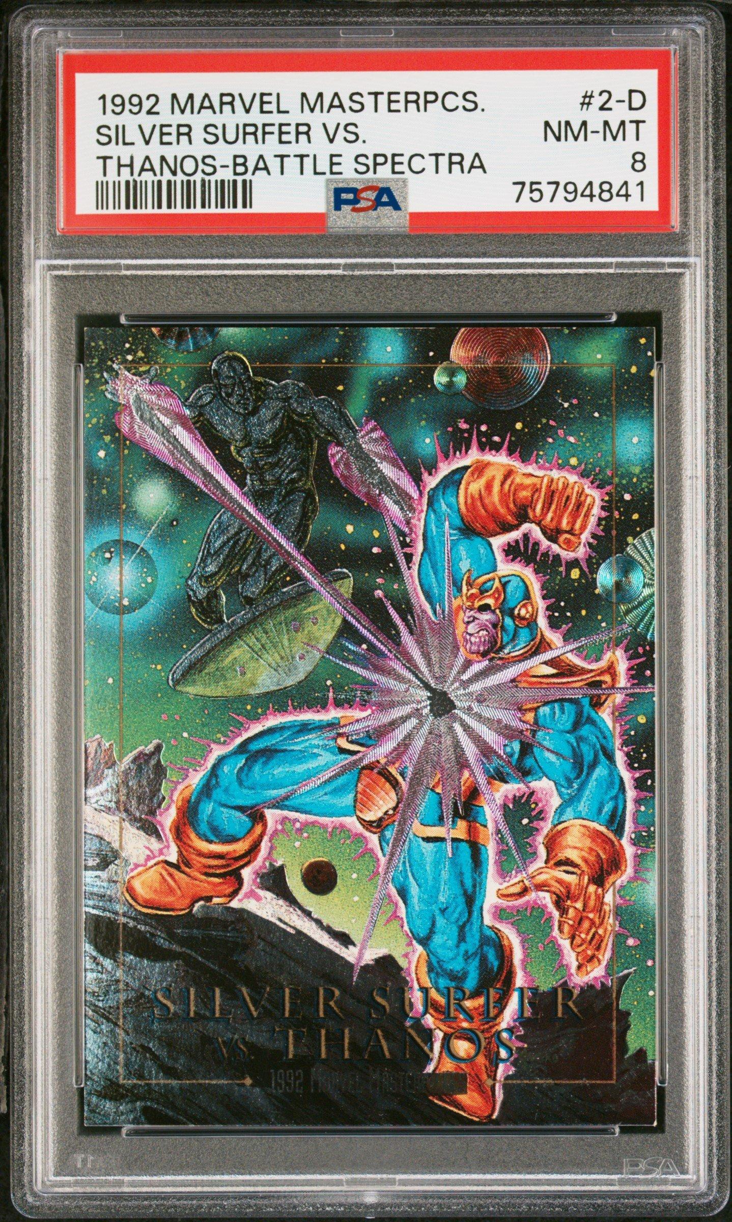 1992 Marvel Masterpieces Battle Spectra 2-d Silver Surfer Vs. Thanos PSA 8  Graded Card | GameStop