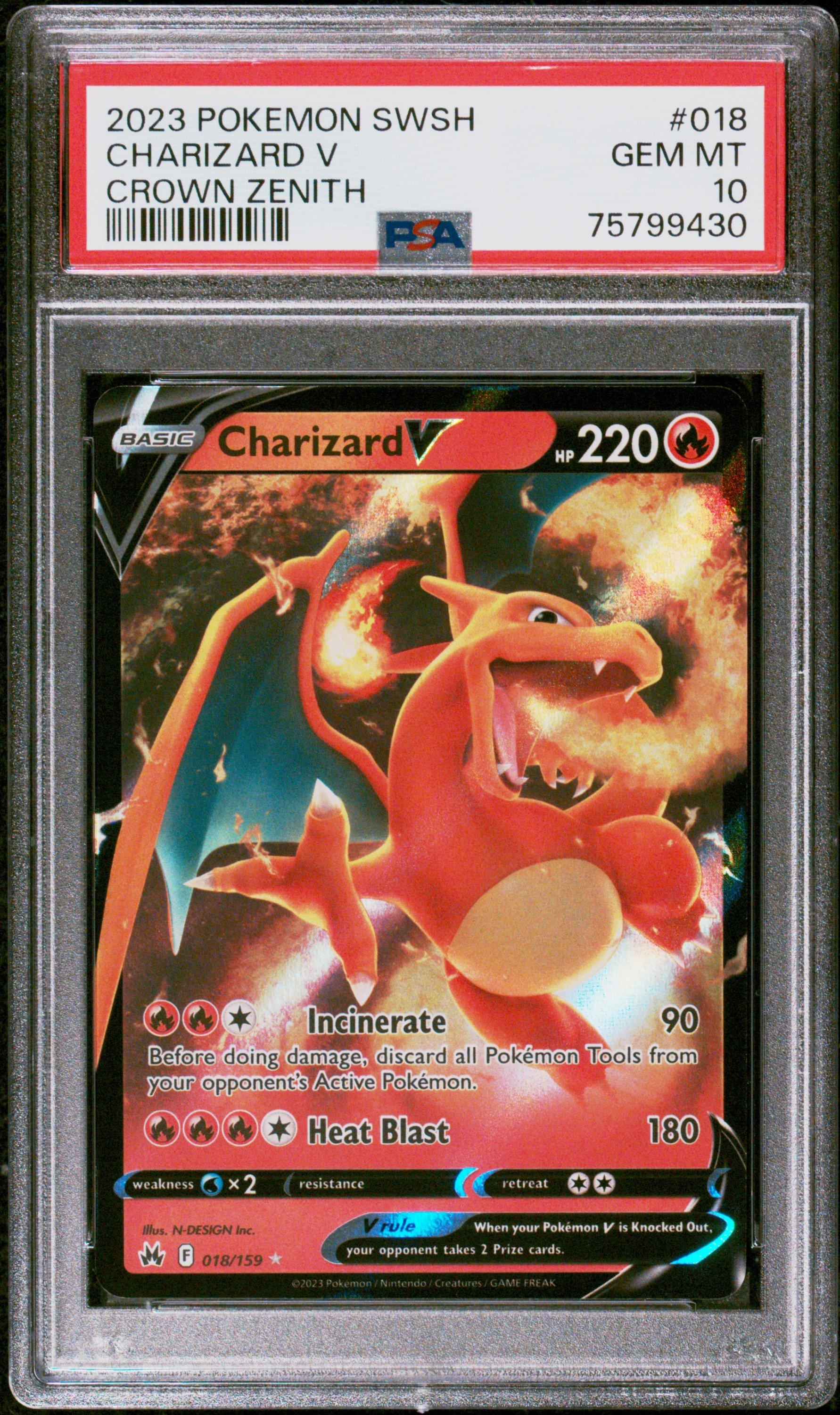 2023 Pokemon Sword And Shield Crown Zenith 018 Charizard V PSA 10