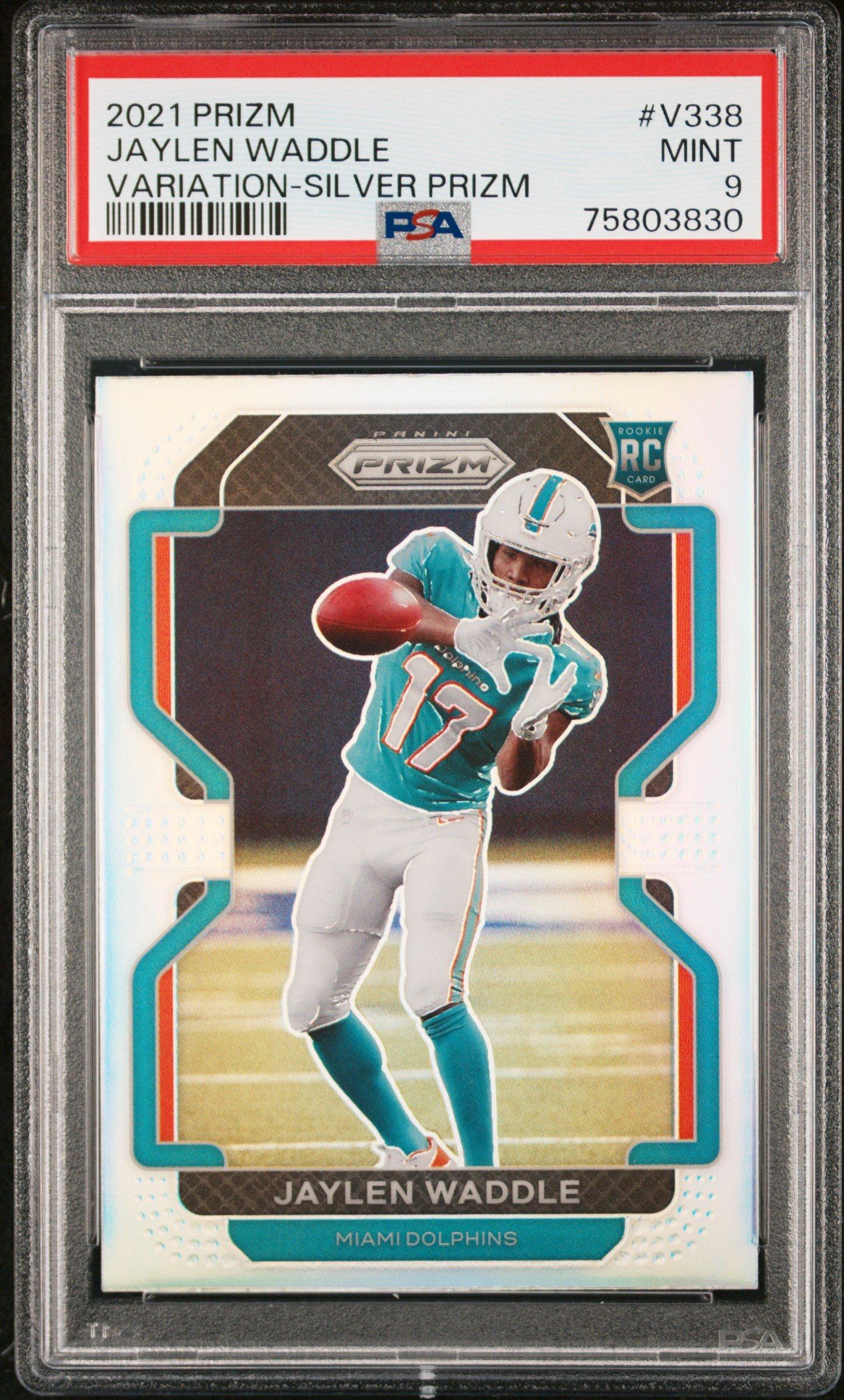 2021 Panini Prizm V338 Jaylen Waddle Variation-silver Prizm PSA 9