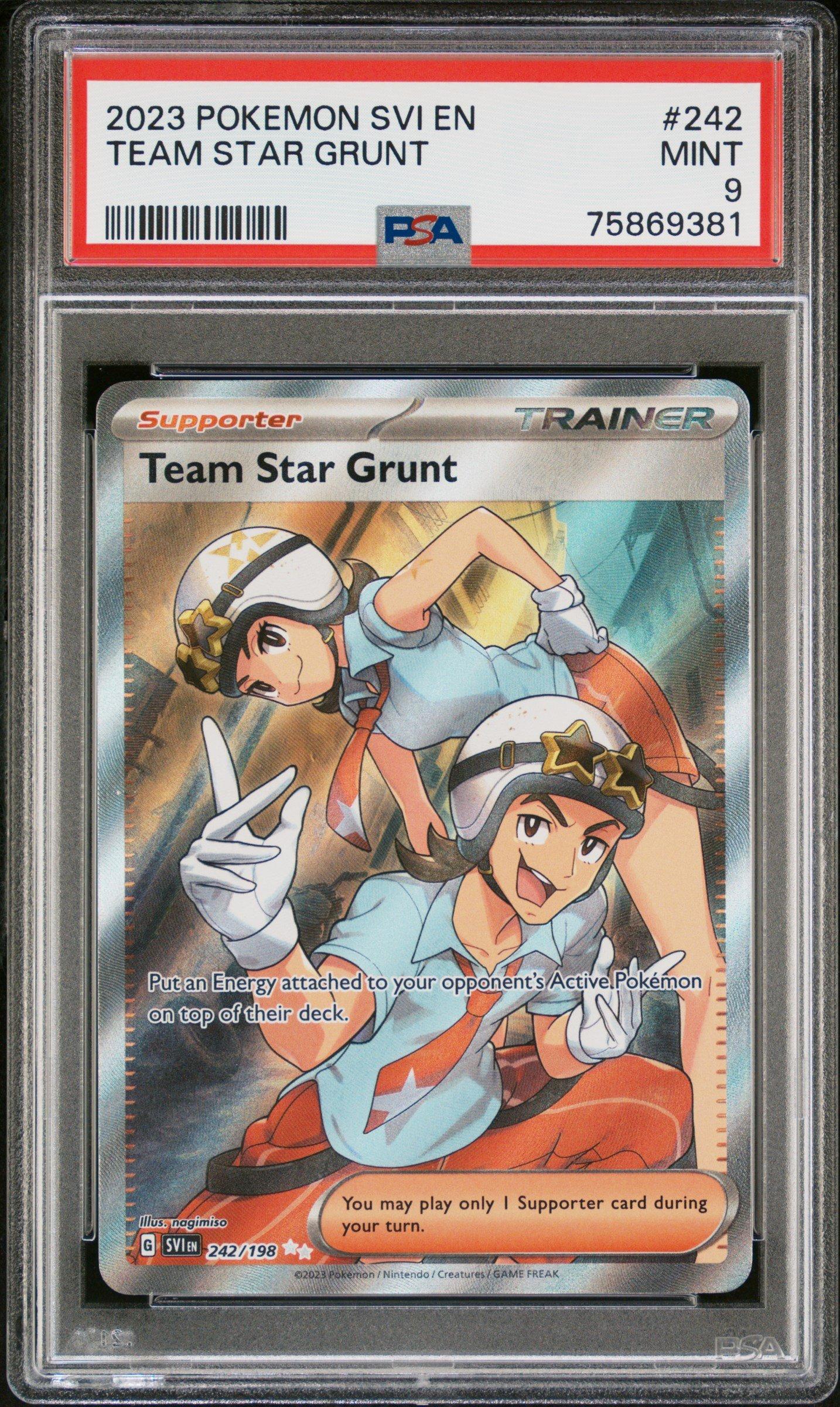 2023 Pokemon Svi En-scarlet & Violet 242 Team Star Grunt Ultra Rare PSA