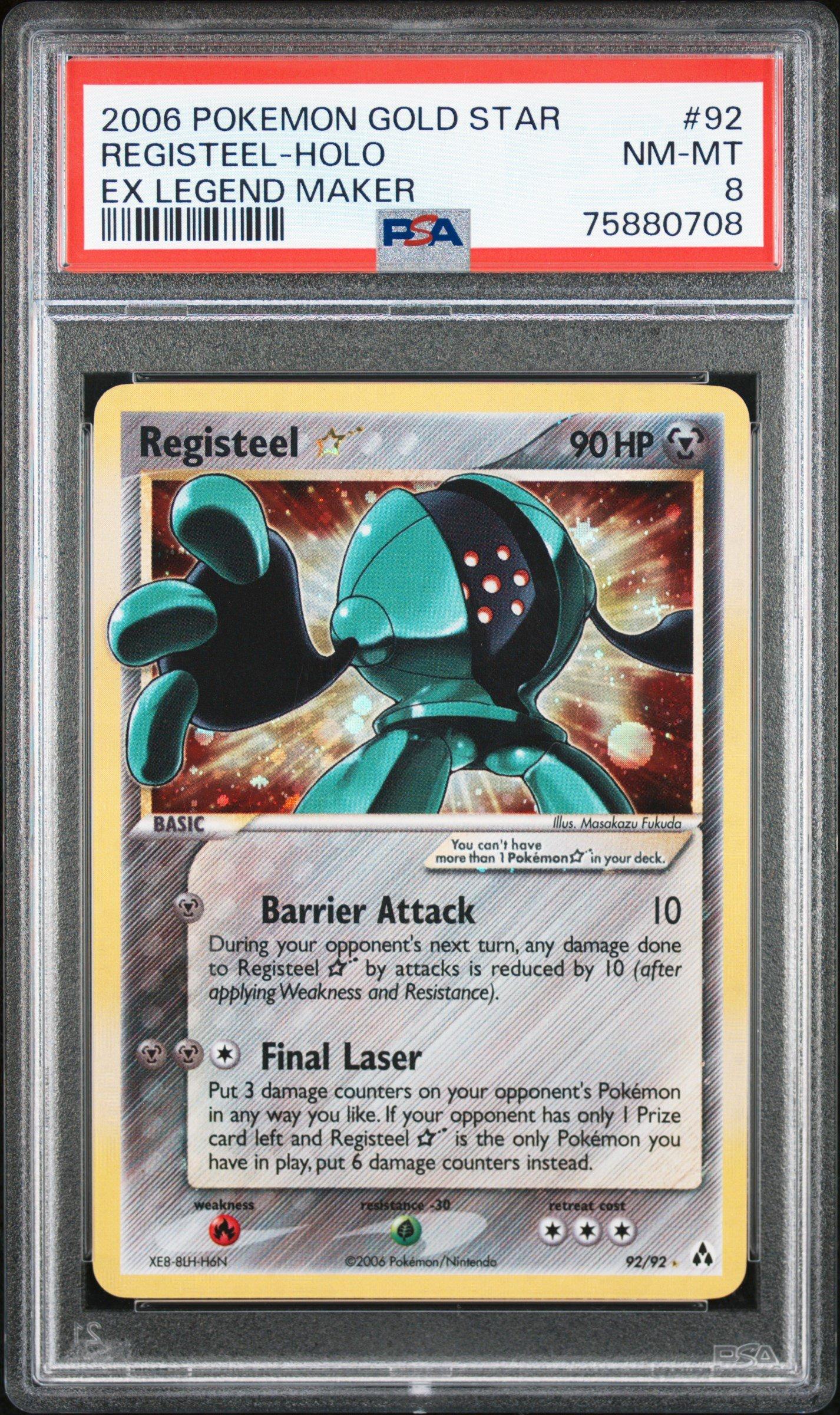 2006 Pokemon Ex Legend Maker 92 Registeel-holo Gold Star PSA 8