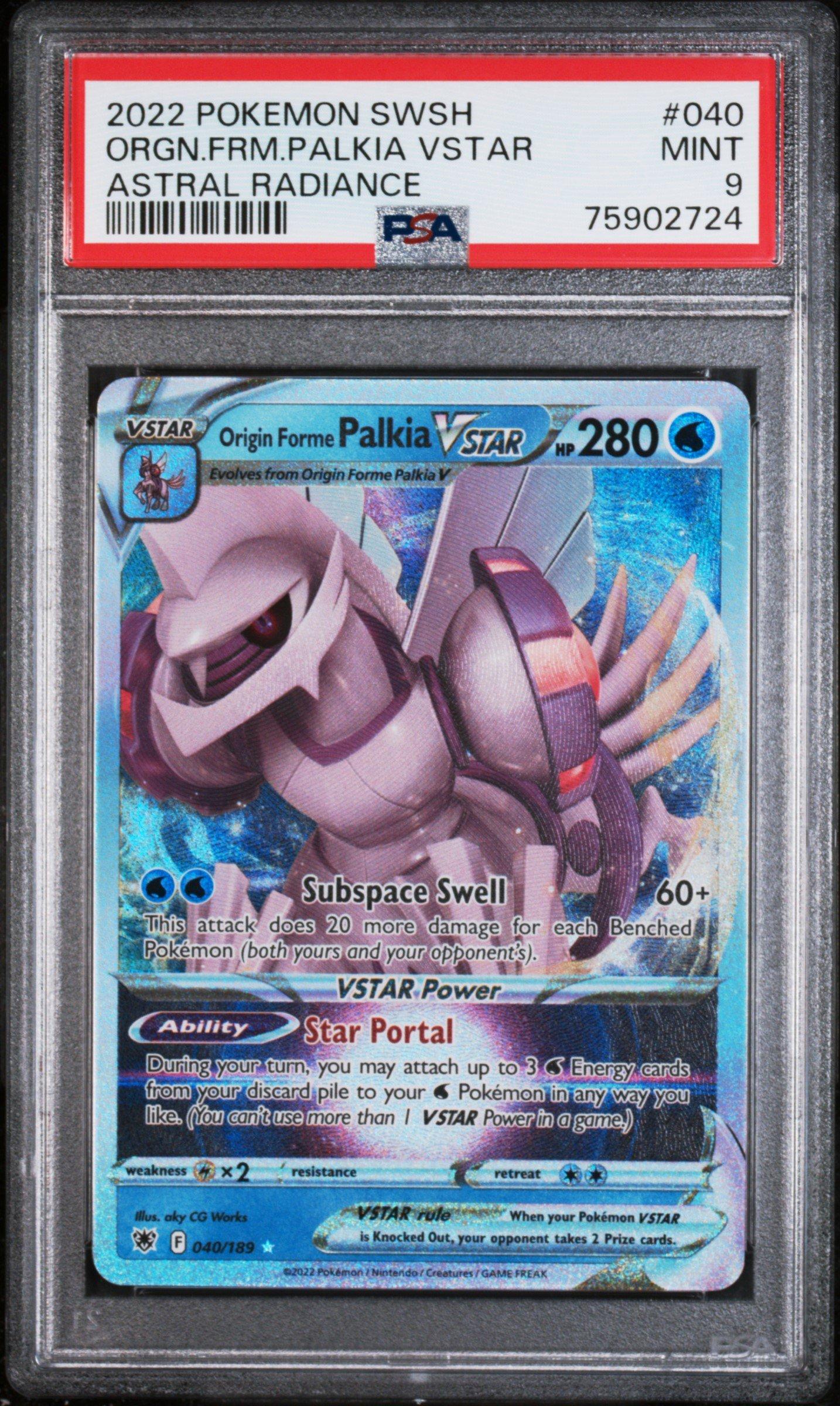 2022 Pokemon Sword & Shield Astral Radiance 040 Origin Forme Palkia Vstar PSA