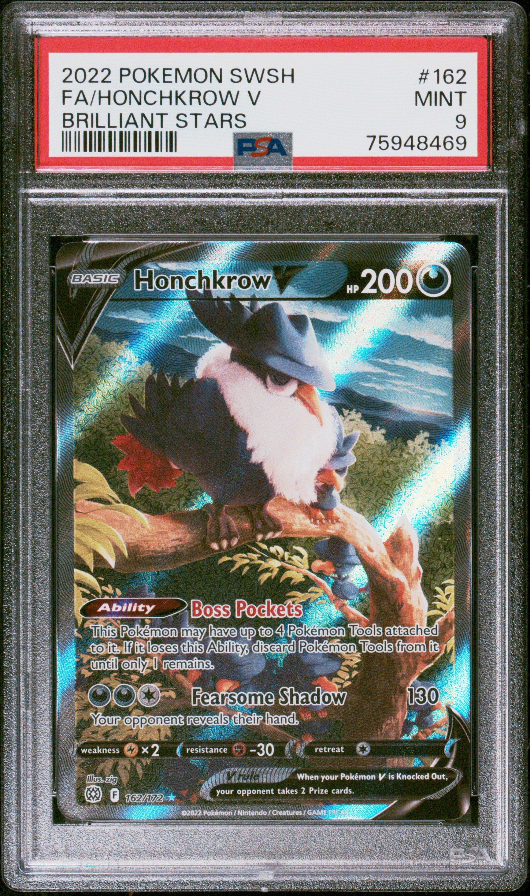 2022 Pokemon Sword & Shield Brilliant Stars 162 Full Art/honchkrow