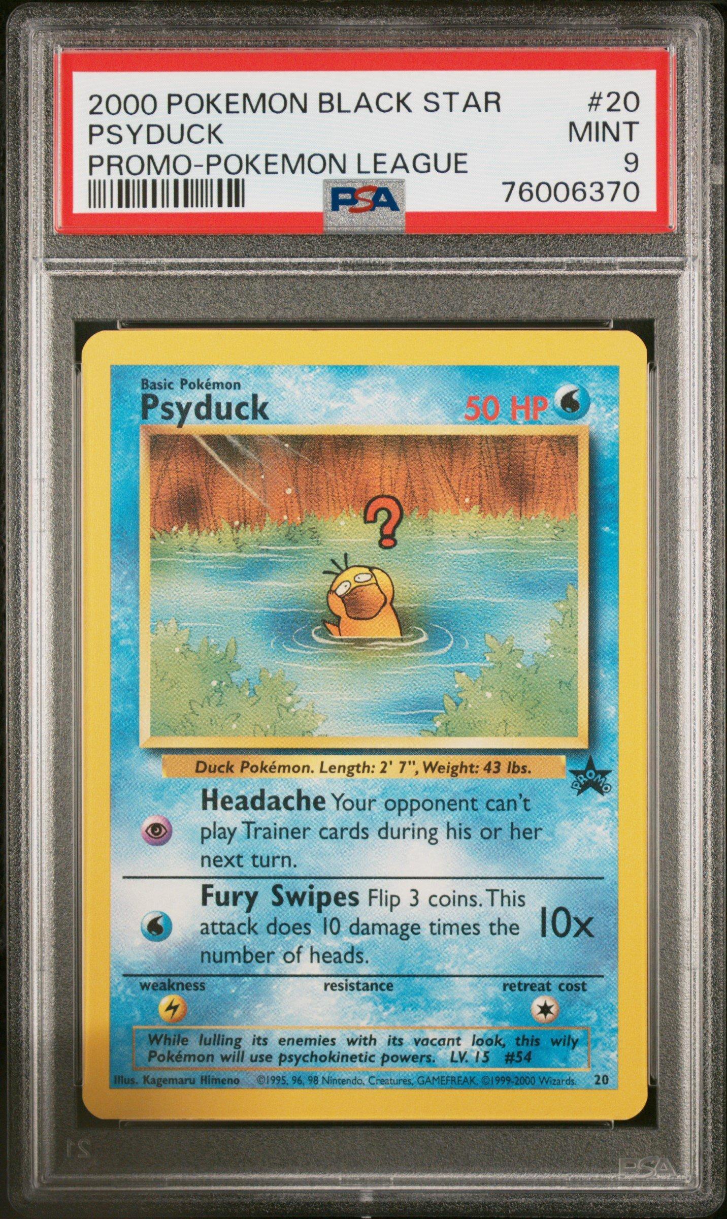 2000 Pokemon Promo Black Star 20 Psyduck Pokemon League PSA 9