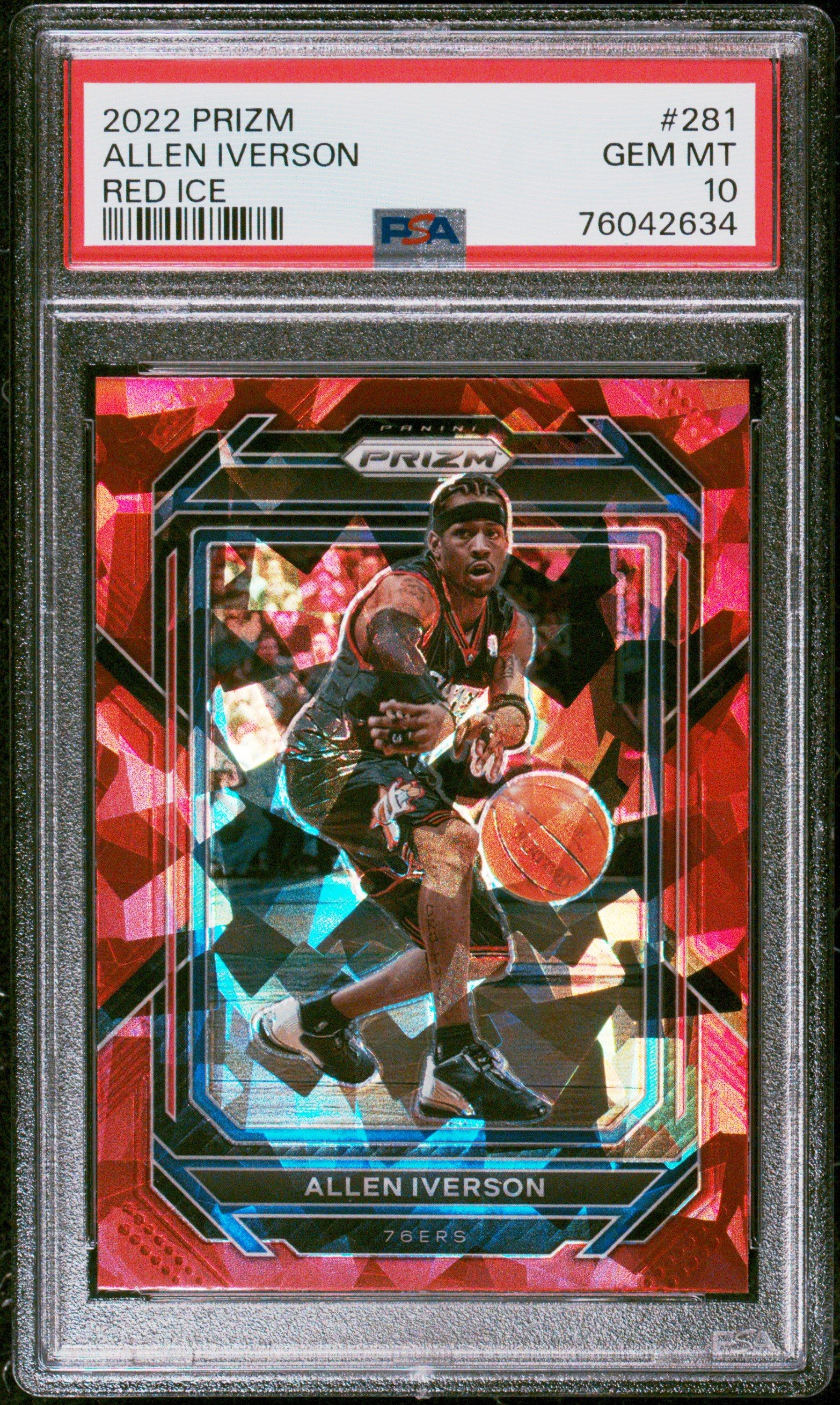 2022 Panini Prizm 281 Allen Iverson Red Ice PSA 10