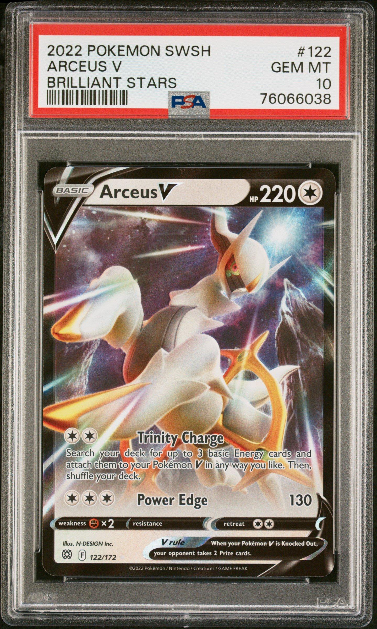 2022 Pokemon Sword & Shield Brilliant Stars 122 Arceus V PSA 10