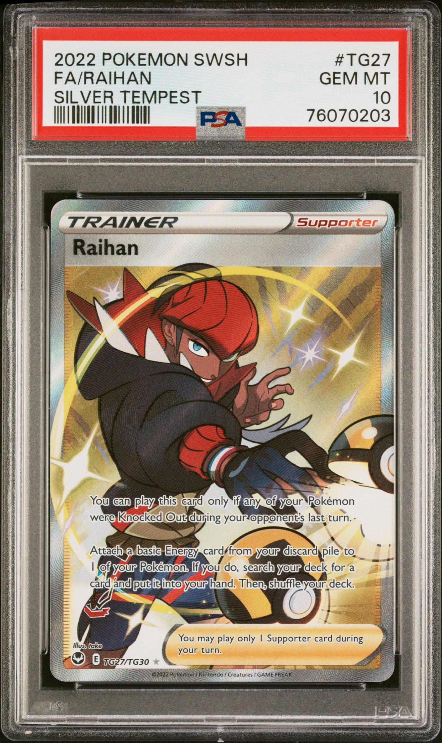 2022 Pokemon Sword & Shield Silver Tempest Tg27 Full Art/raihan PSA 10  Graded Card | GameStop