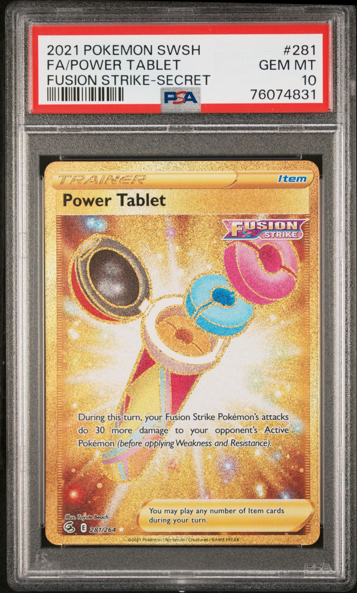 2021 Pokemon Sword & Shield Fusion Strike 281 Full Art/power Tablet Secret PSA 10