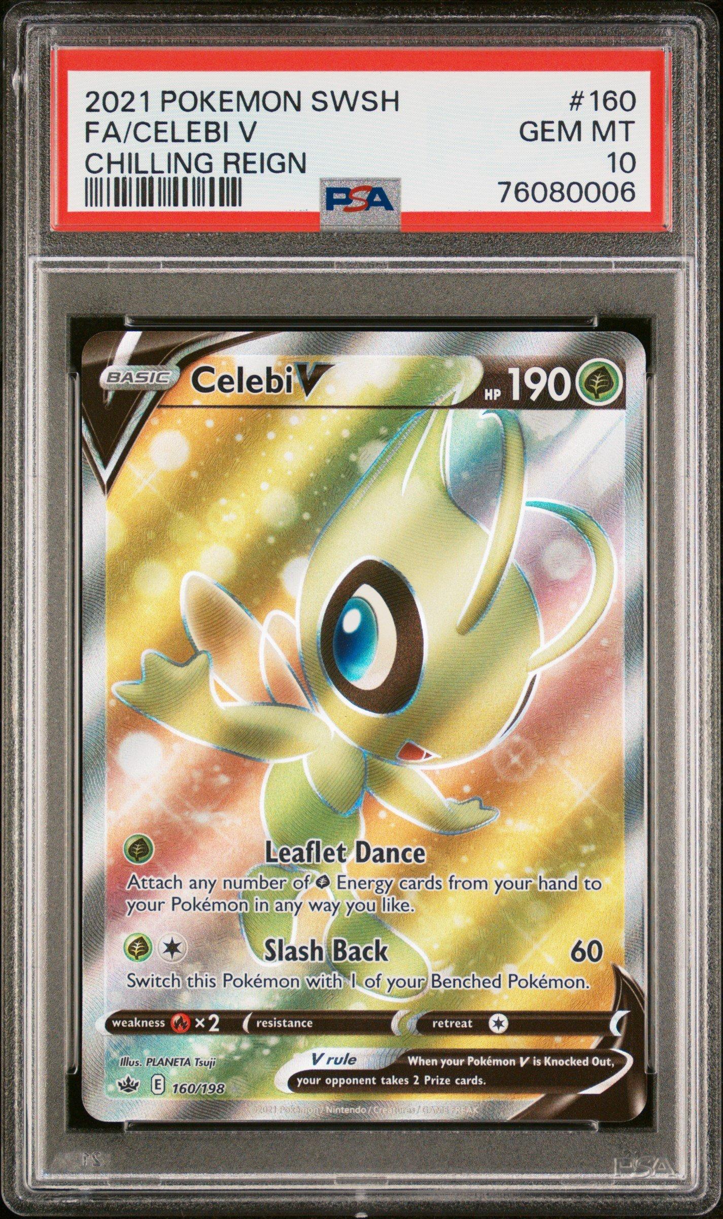2021 Pokemon Sword & Shield Chilling Reign 160 Full Art/celebi V PSA
