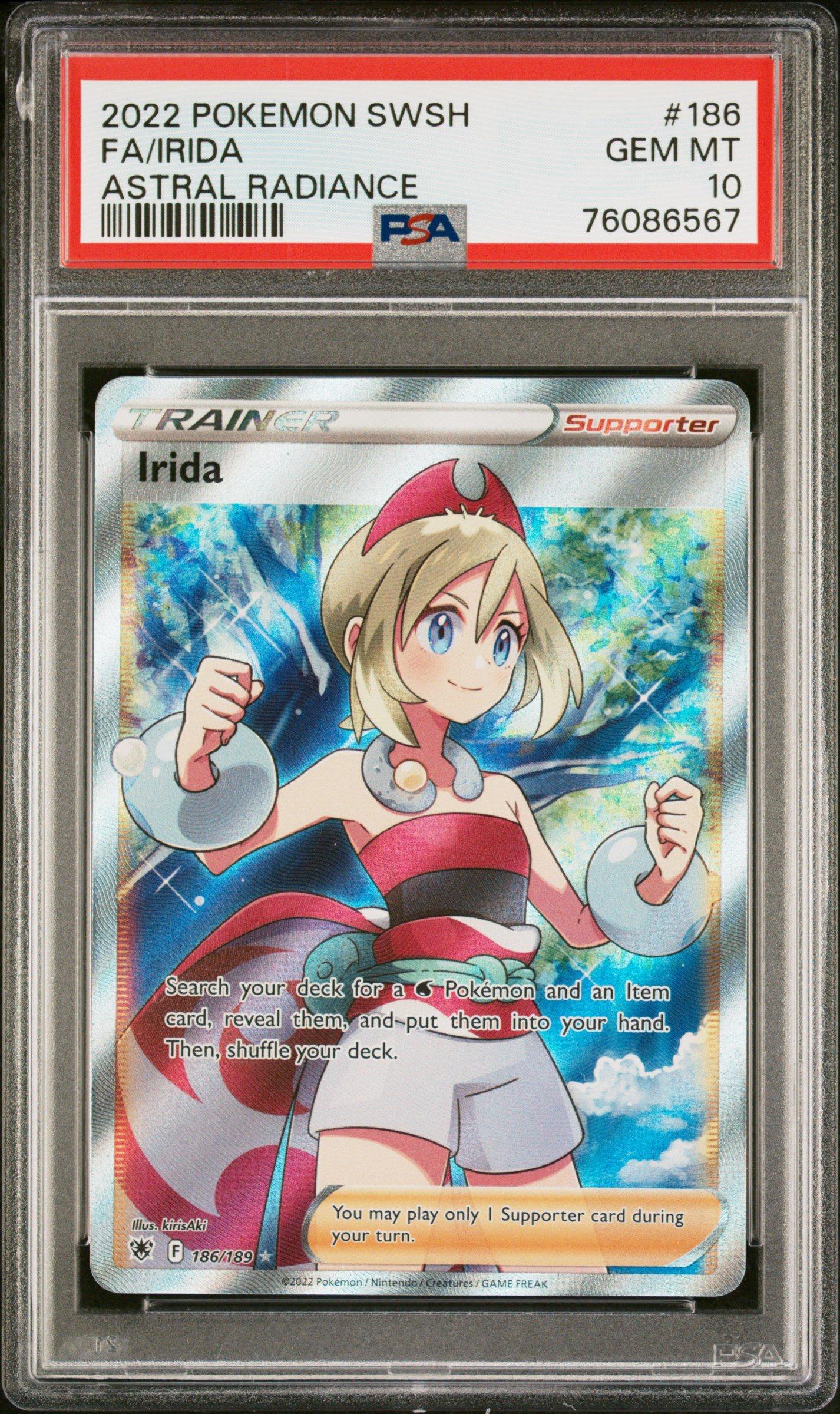 2022 Pokemon Sword & Shield Astral Radiance 186 Full Art/irida PSA