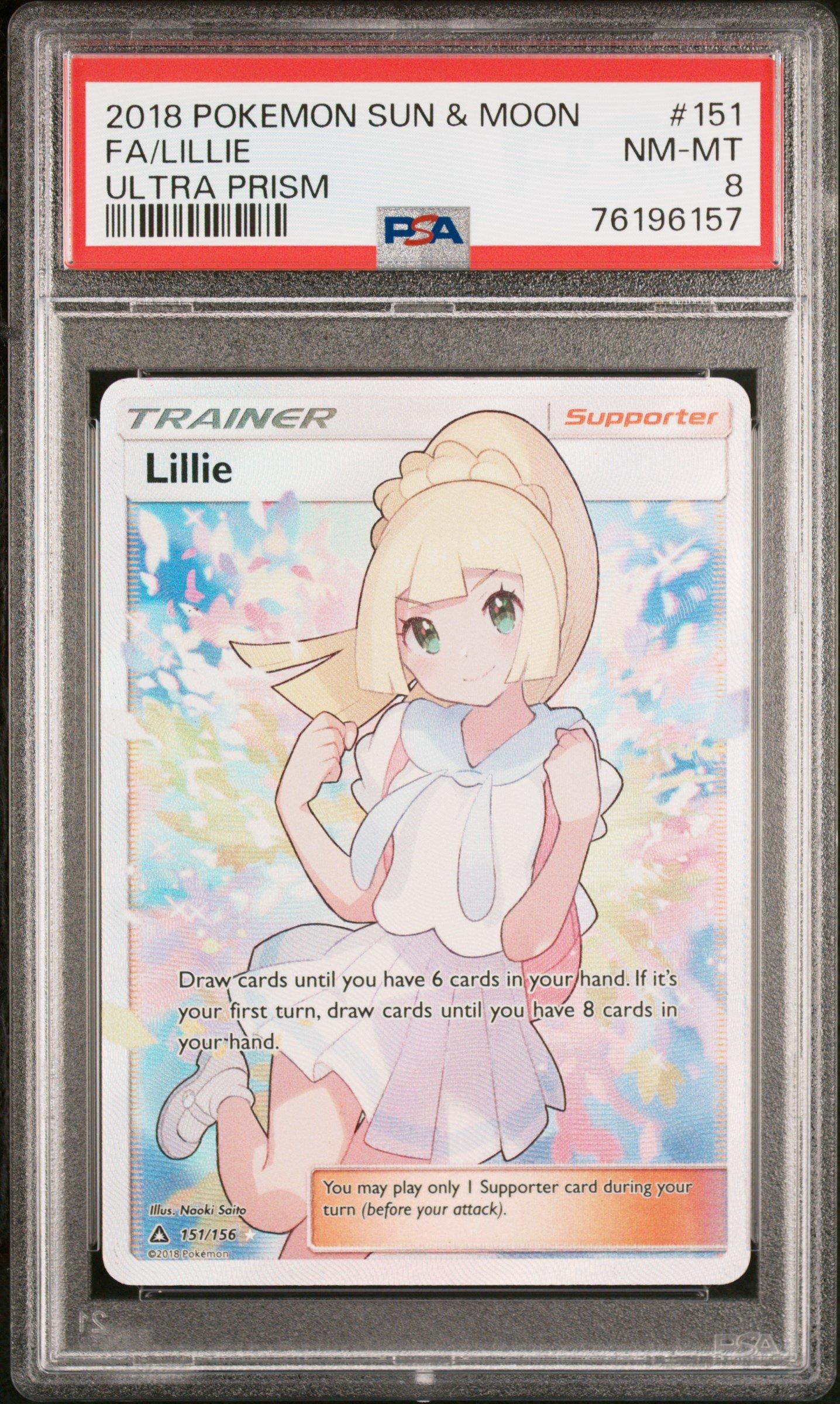 2018 Pokemon Sun & Moon Ultra Prism 151 Full Art/lillie PSA 8