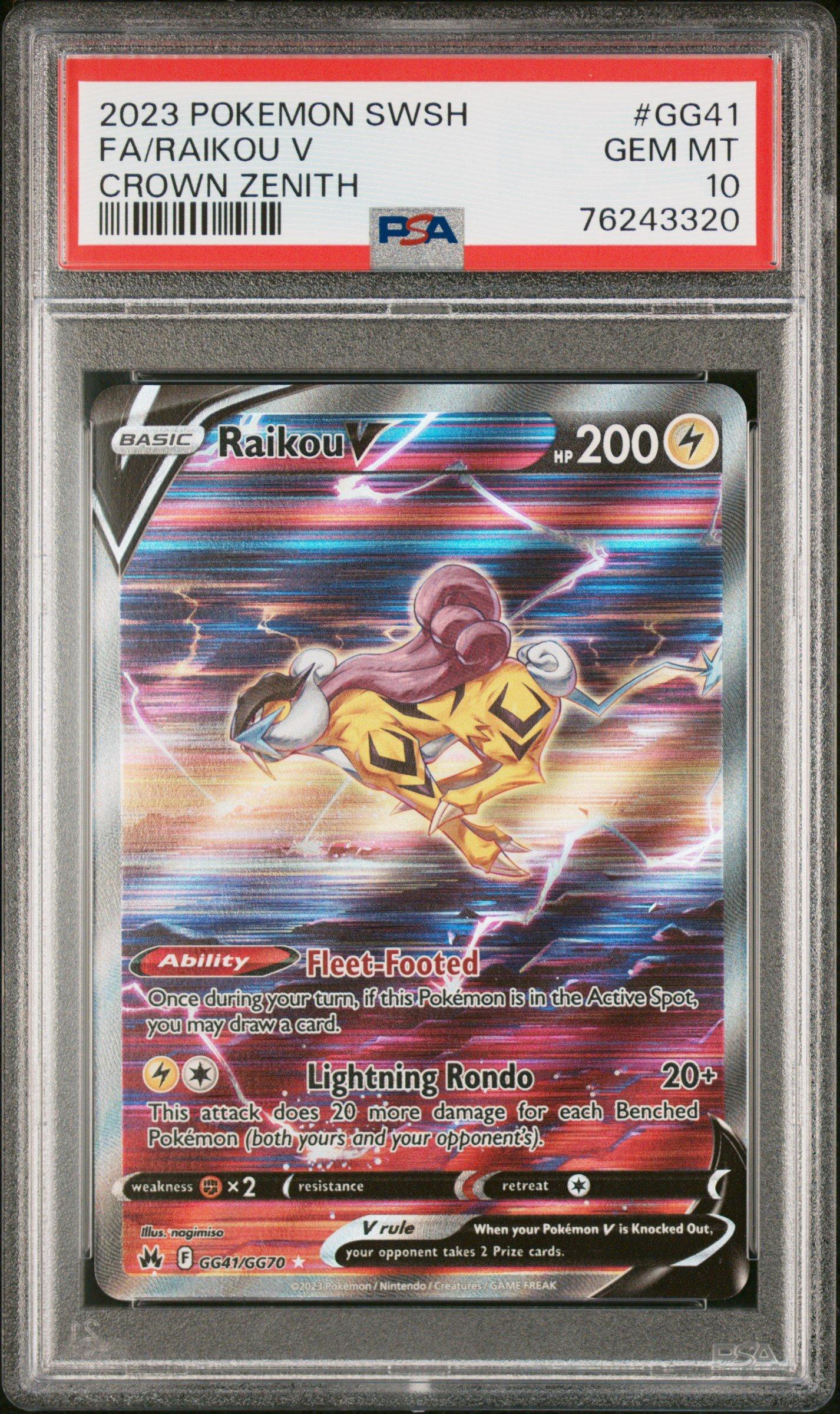2023 Pokemon Sword And Shield Crown Zenith Gg41 Full Art/raikou V