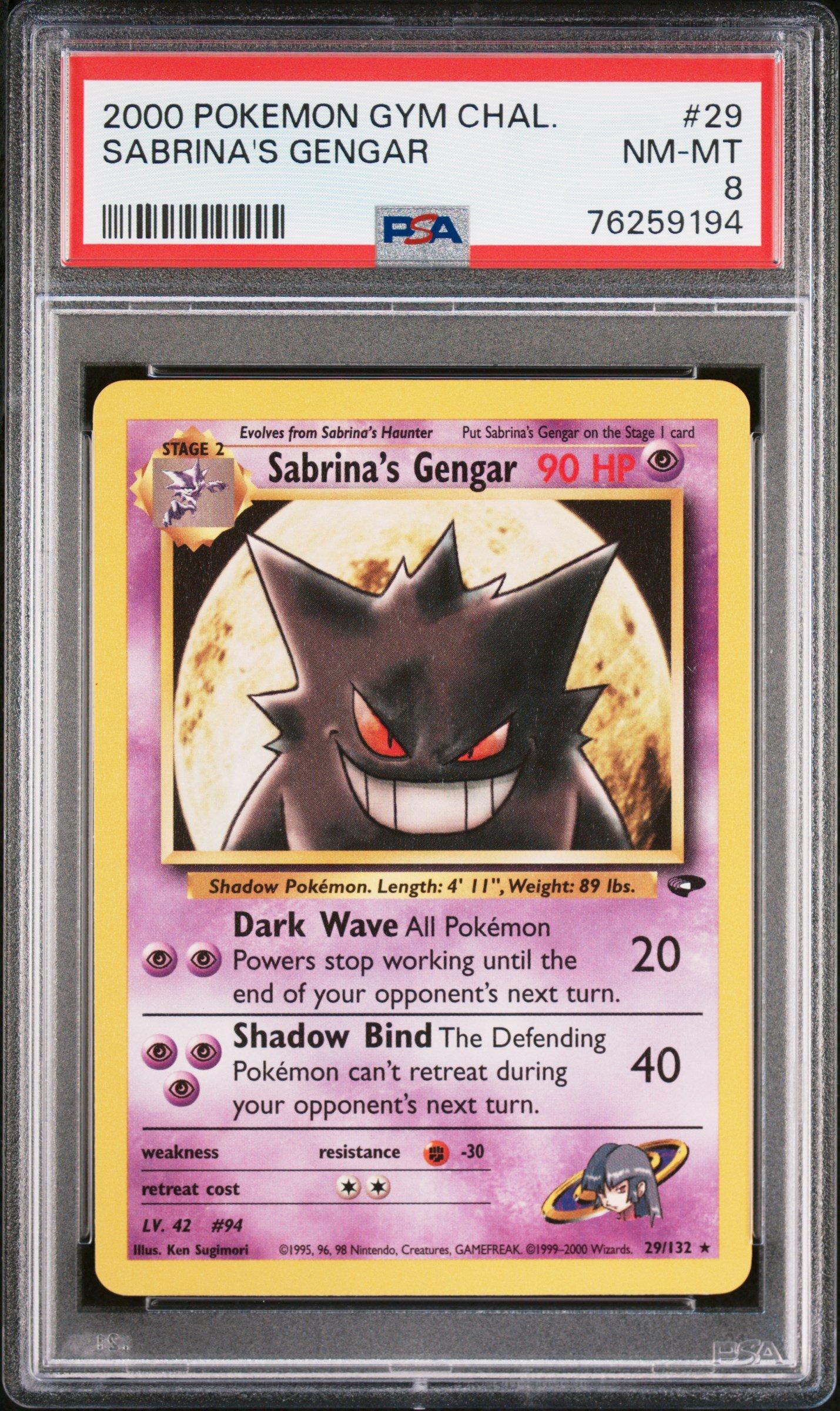 2000 Pokemon Gym Challenge 29 Sabrina's Gengar PSA
