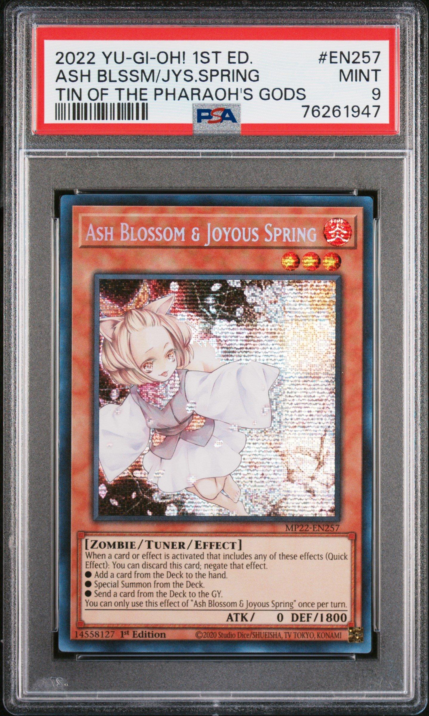 2022 Yu-gi-oh! Tin Of The Pharaoh's Gods En257 Ash Blossom & Joyous Spring  1st Edition PSA 9 Graded Card | GameStop