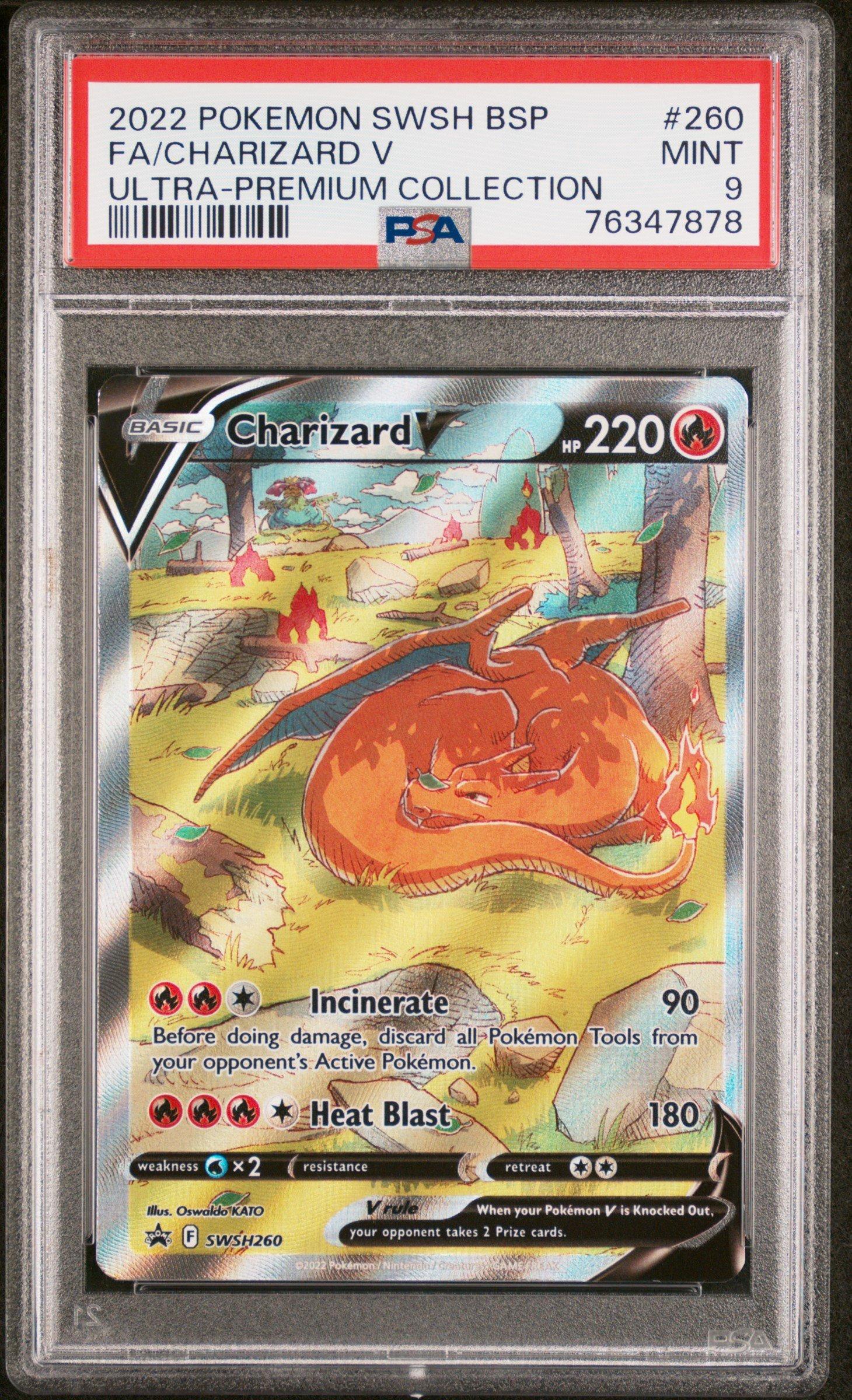リザードンvSAR PSA10Pokémon Charizard V 2022 Pokemon Swsh Black Star Promo 260 Full Art/charizard V Sword