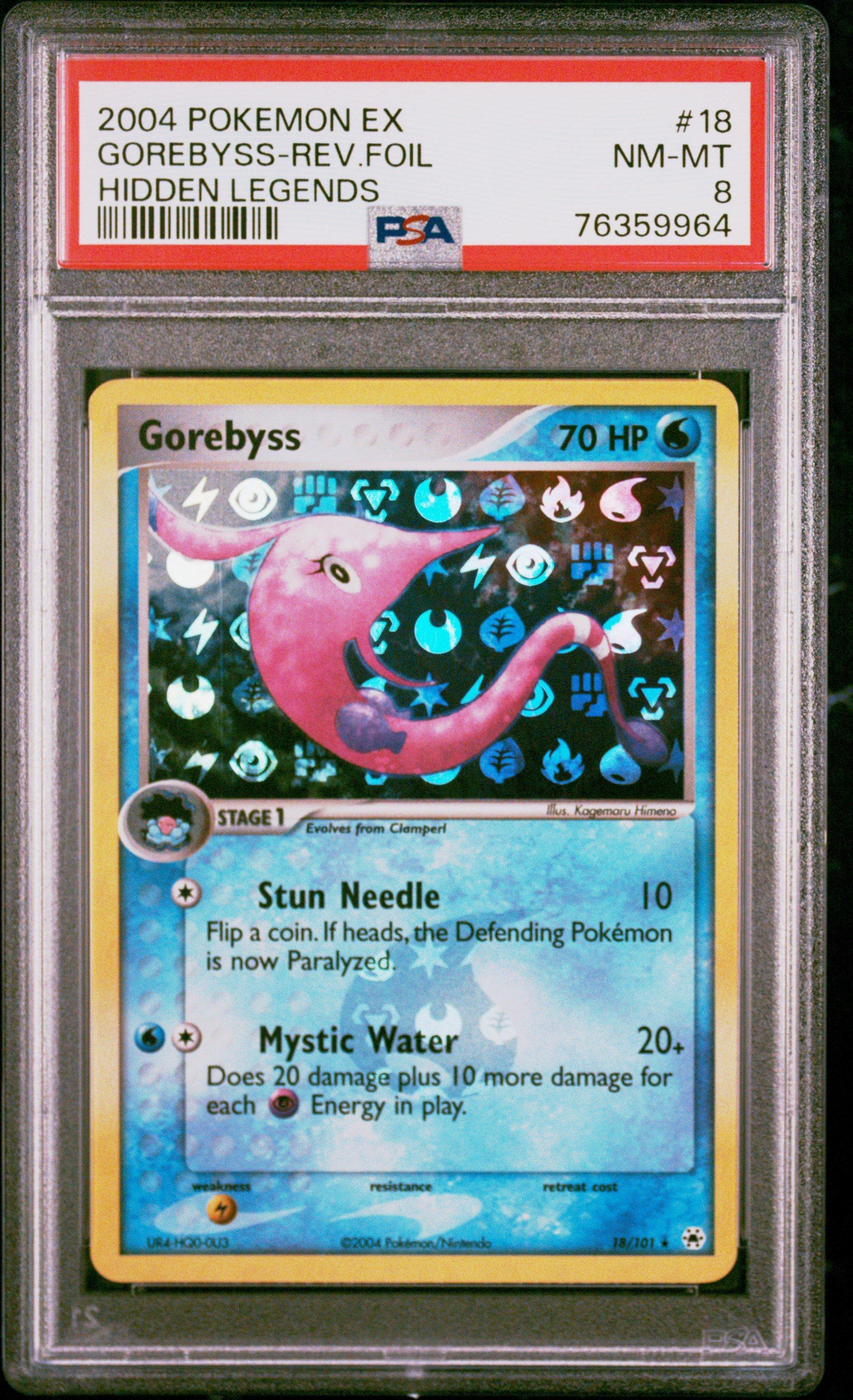 2004 Pokemon Ex Hidden Legends 18 Gorebyss-reverse Foil PSA 8