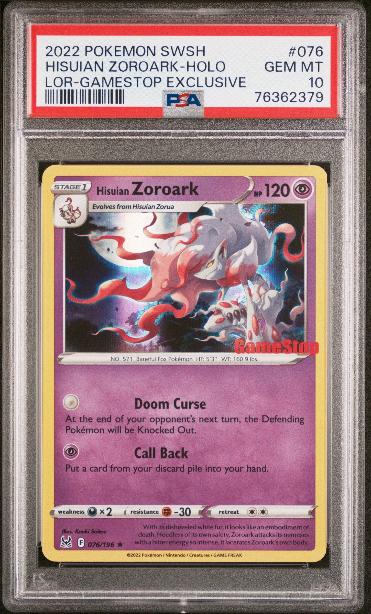 2022 Pokemon Sword & Shield Lost Origin 076 Hisuian Zoroark-holo