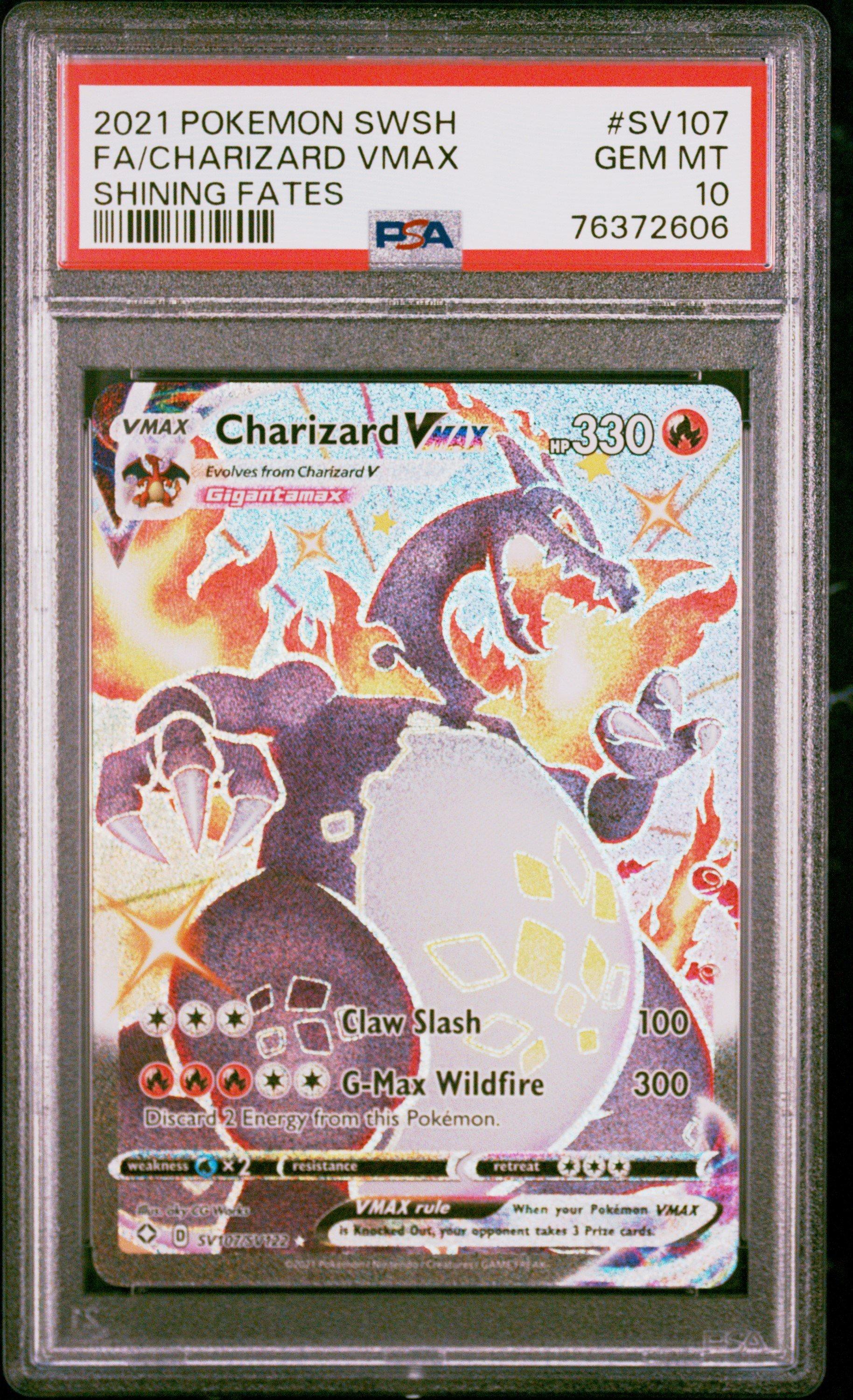 2021 Pokemon Sword & Shield Shining Fates Sv107 Fa/charizard Vmax