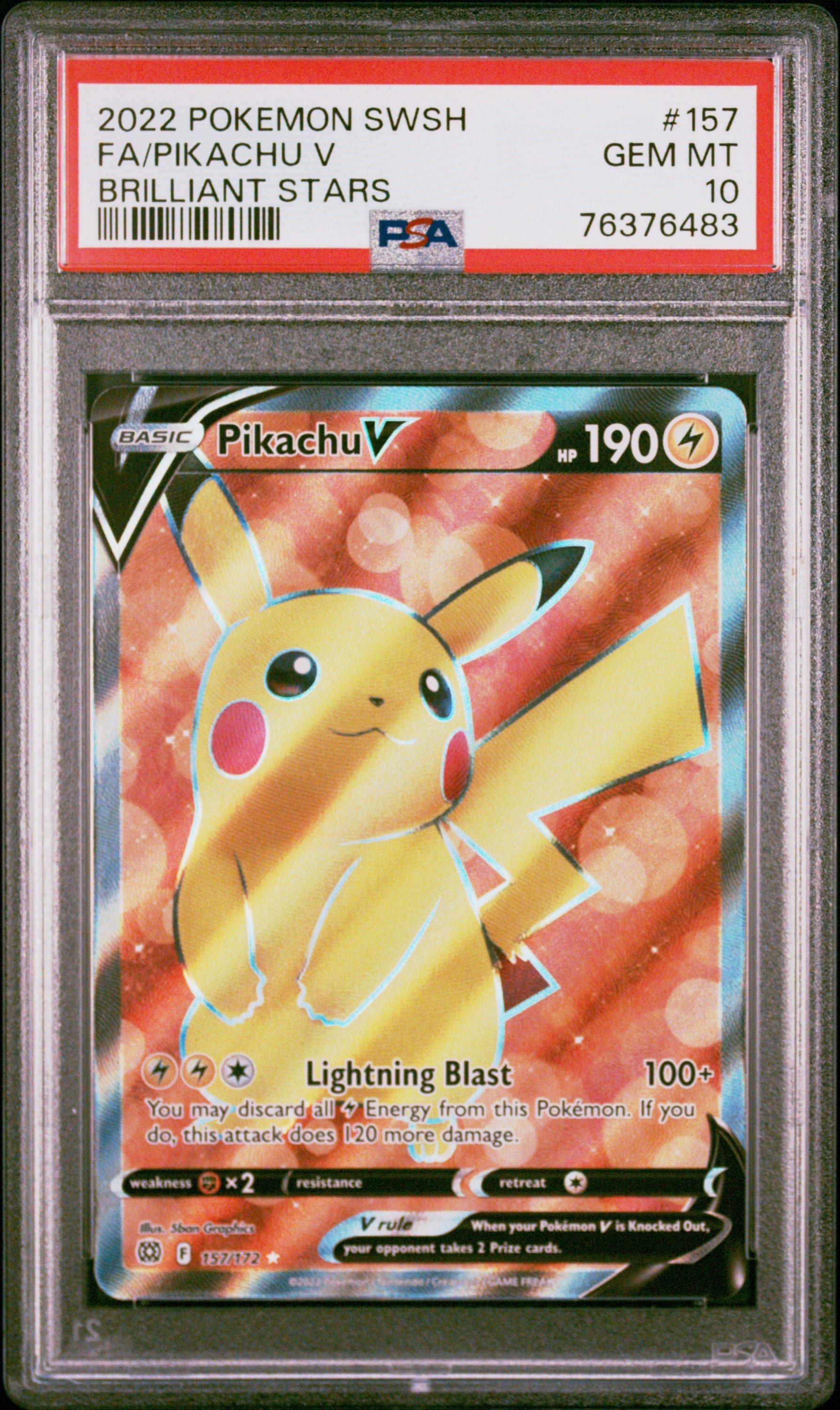 2022 Pokemon Sword & Shield Brilliant Stars 157 Full Art/pikachu V