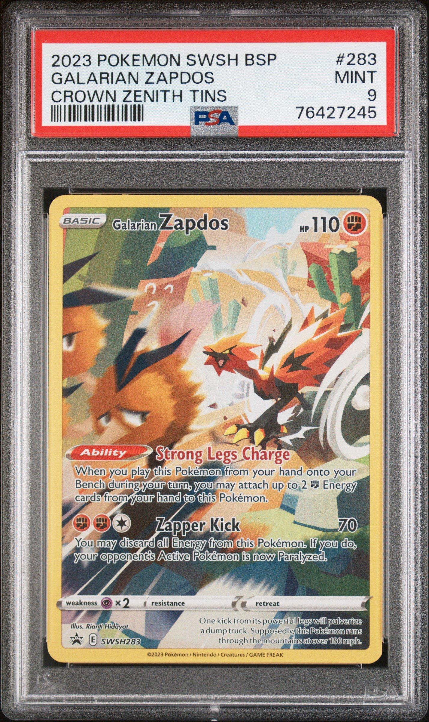 2023 Pokemon Swsh Black Star Promo 283 Galarian Zapdos Crown