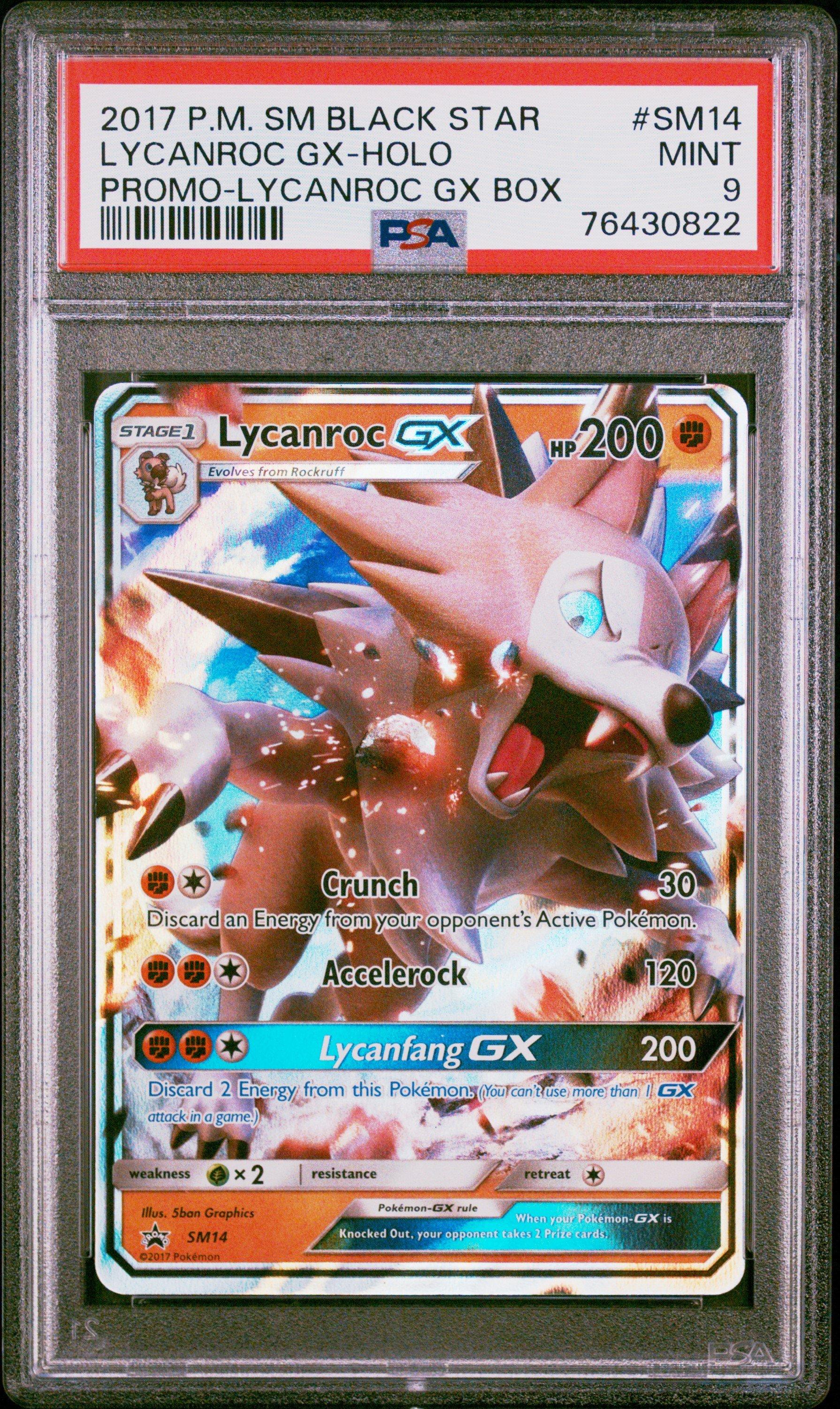 2017 Pokemon Sm Black Star Promo Sm14 Lycanroc Gx-holo Lycanroc Gx Box PSA  9 Graded Card | GameStop