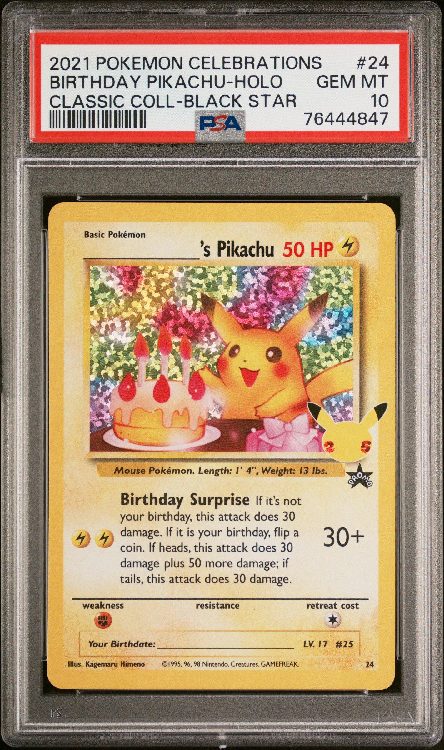 2021 Pokemon Celebrations Classic Collection 24 Birthday Pikachu-holo PSA  10 Graded Card | GameStop