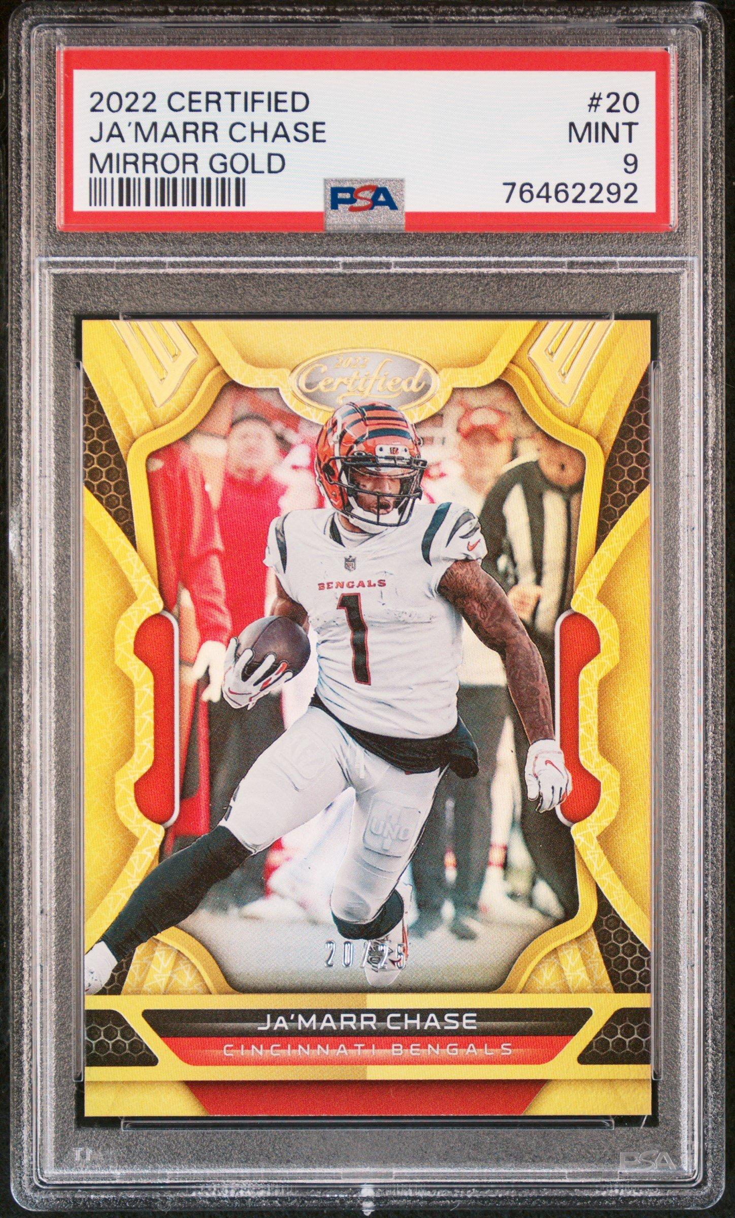2022 Panini Certified 20 Ja’marr Chase Mirror Gold PSA 9
