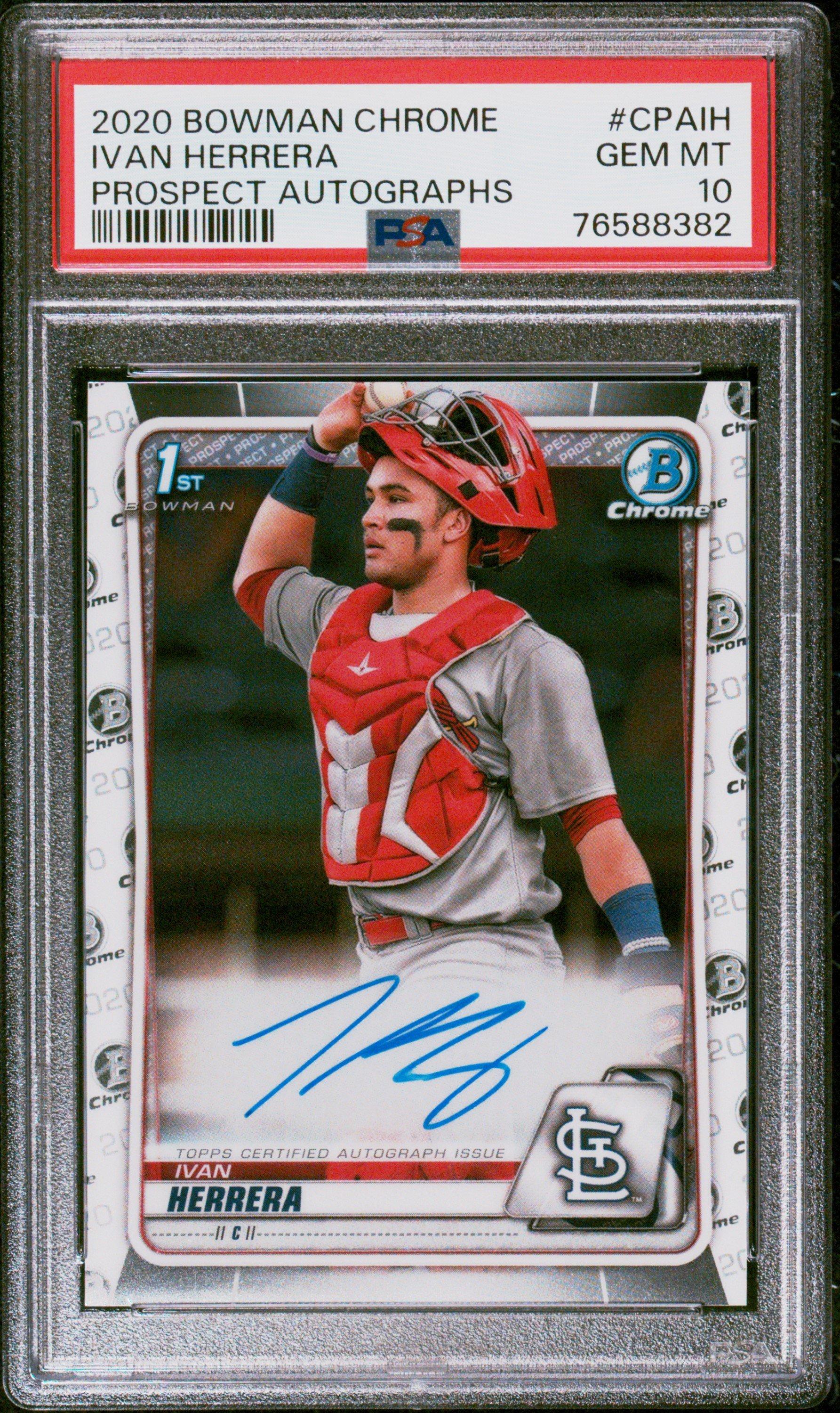 2020 Bowman Chrome Prospect Autographs Cpaih Ivan Herrera PSA 10