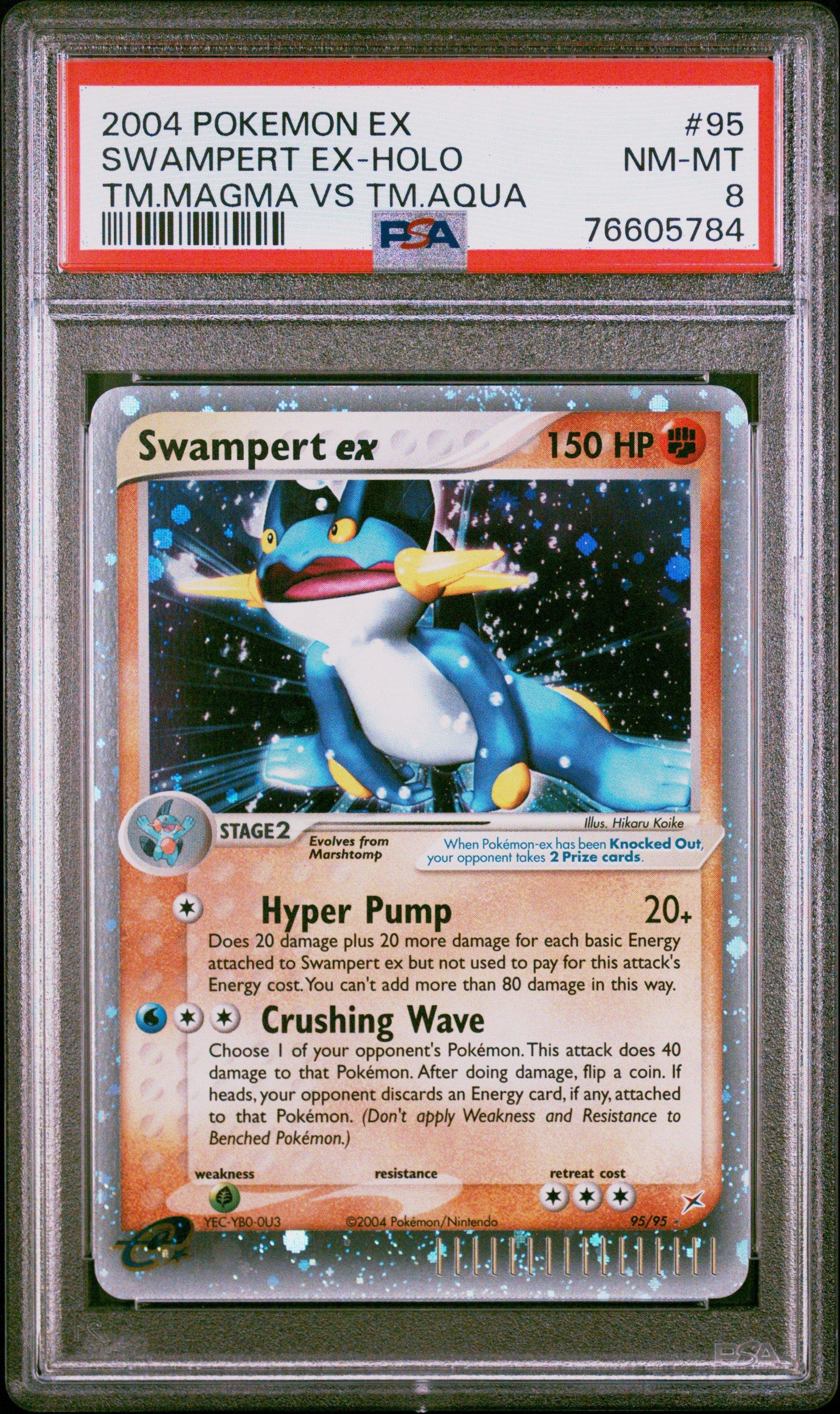 2004 Pokemon Ex Team Magma Vs Team Aqua 95 Swampert Ex-holo PSA 8