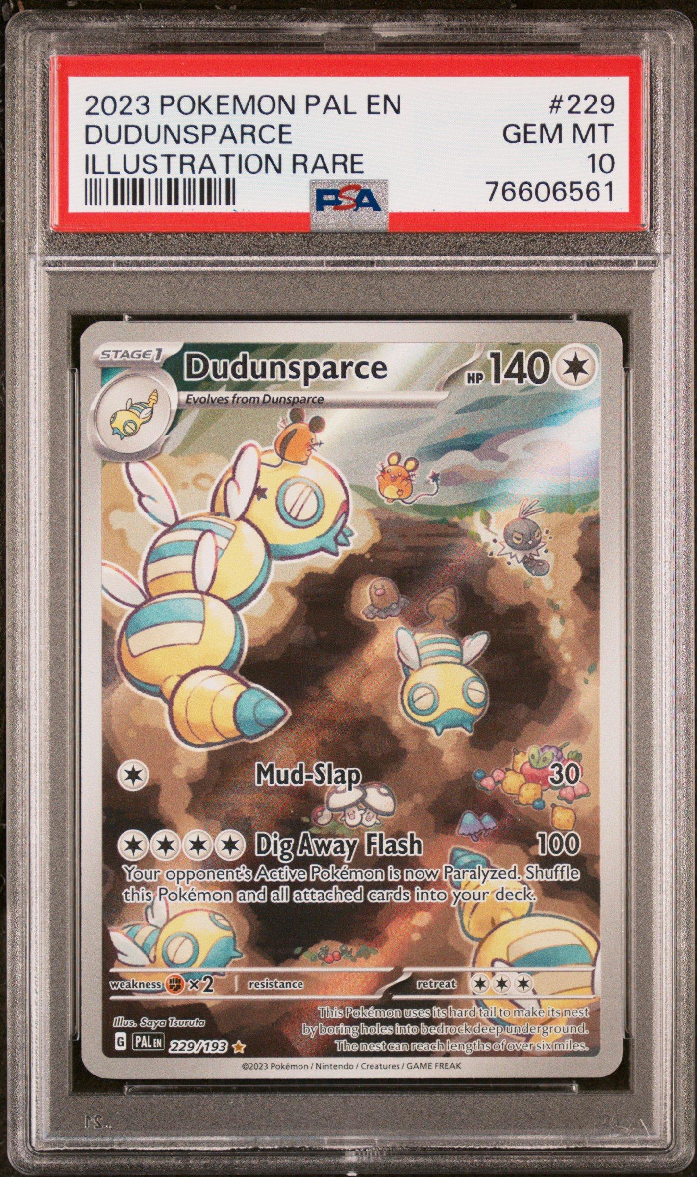 dudunsparce pokemon card Tree Frog Grading 10 178/159 [4] Dig Away Flash (100) Your opponents Active Pokmon is now Paralyzed Pokemon Card "Dudunsparce" sv2P 083/071