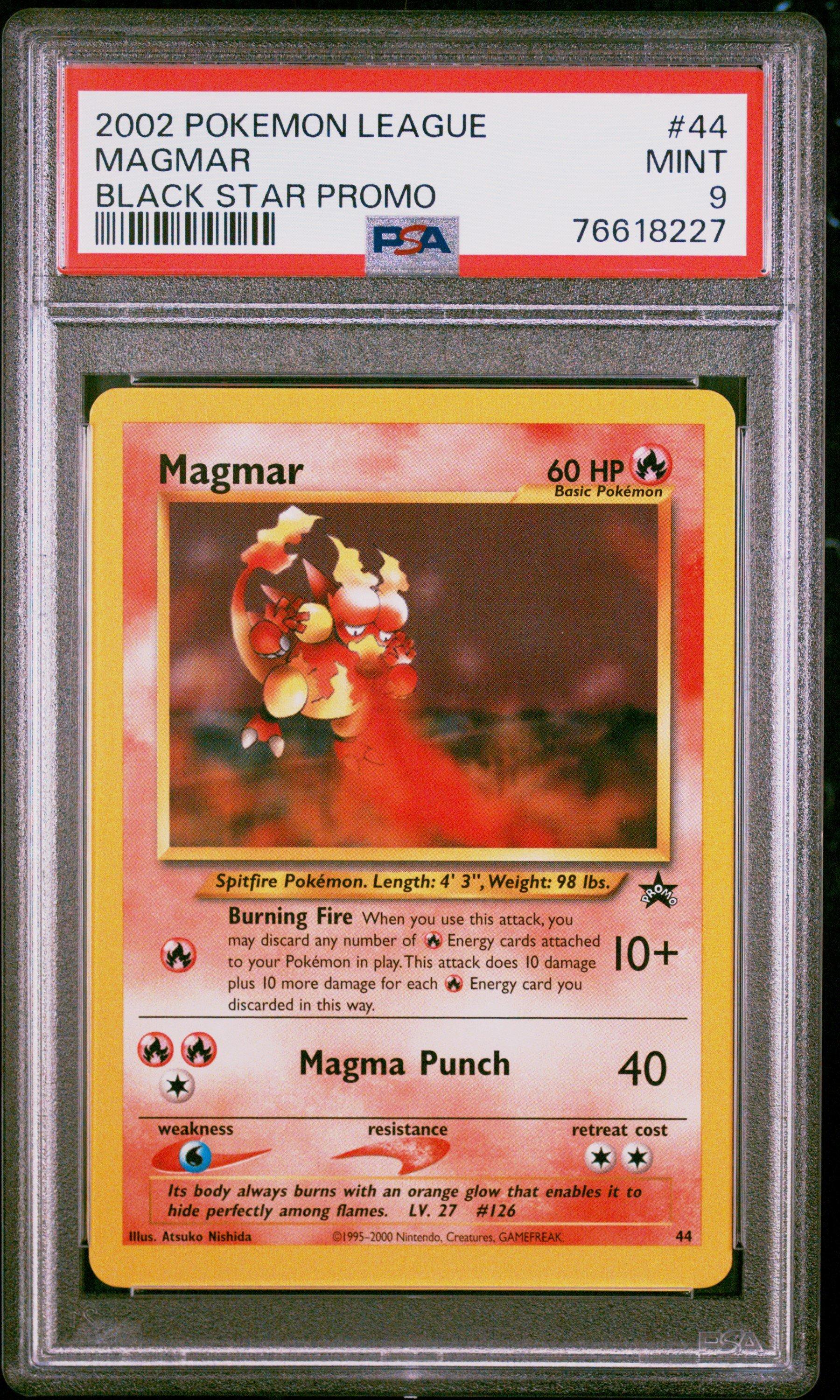 2002 Pokemon League Promo Black Star 44 Magmar PSA 9