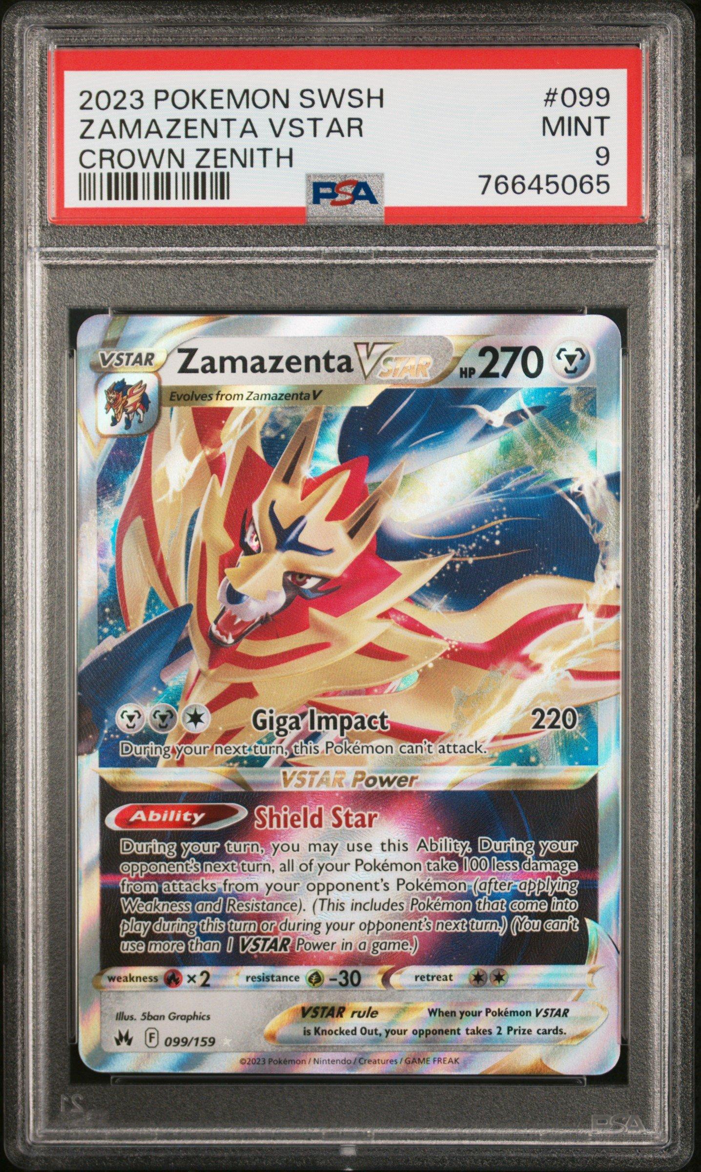 2023 Pokemon Sword And Shield Crown Zenith 099 Zamazenta Vstar PSA