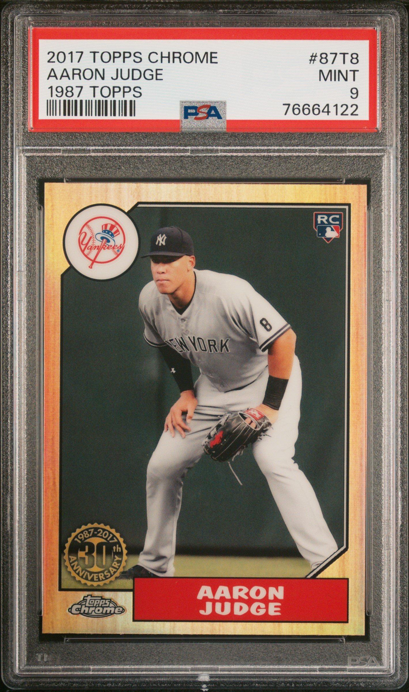 2017 Topps Chrome 1987 Topps 87t8 Aaron Judge PSA 9