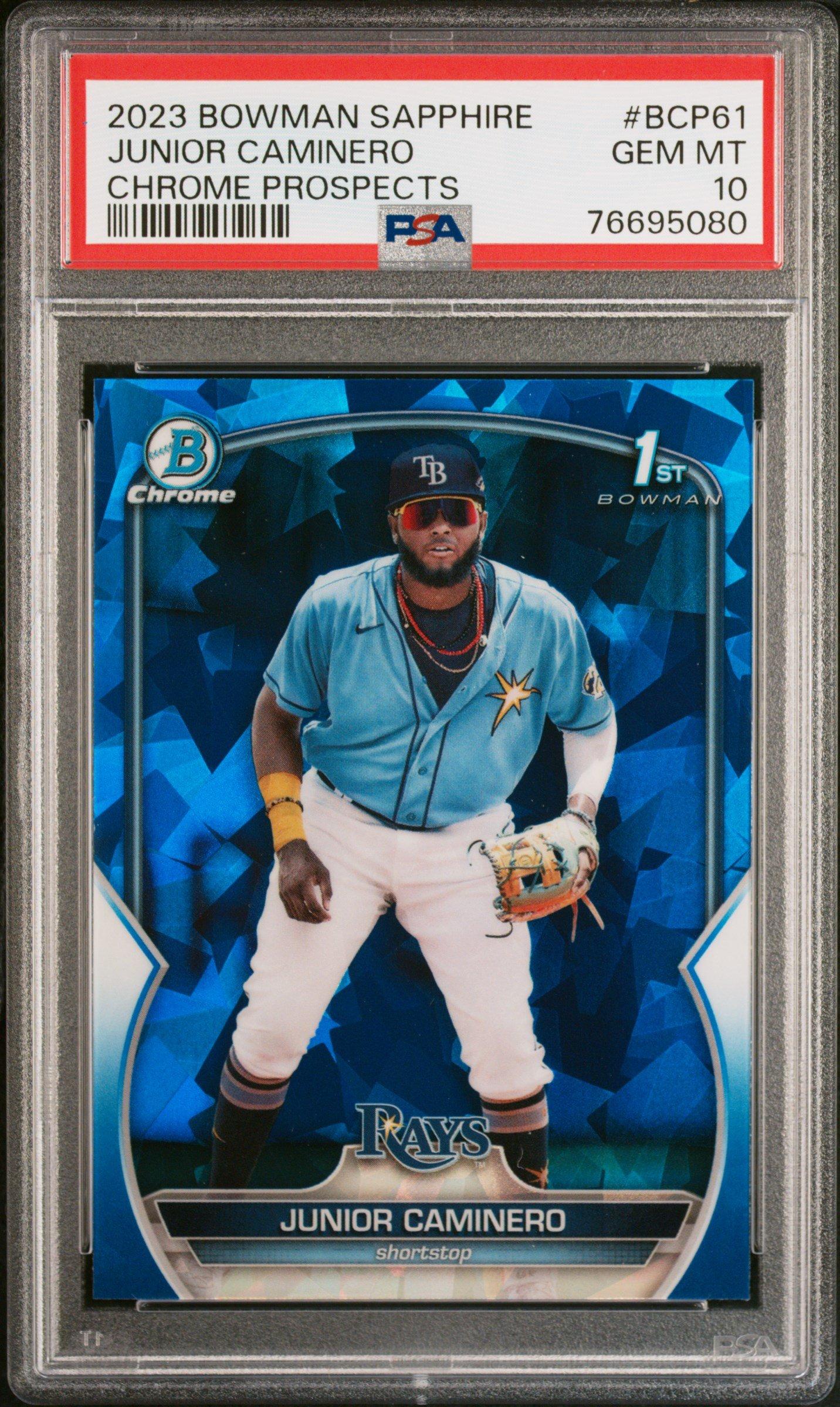 2023 Bowman Sapphire Edition Chrome Prospects Bcp61 Junior Caminero PSA 10