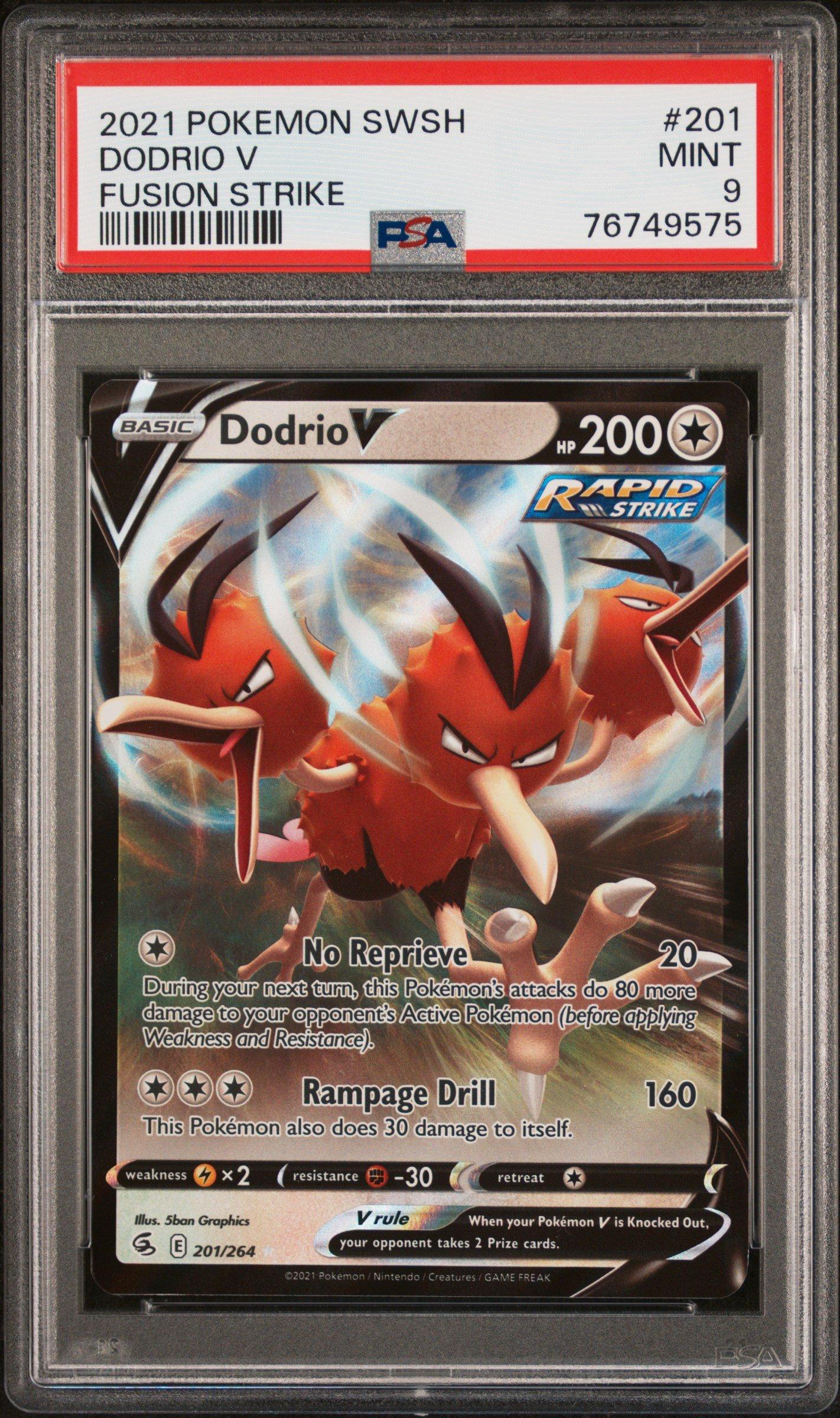 2021 Pokemon Sword & Shield Fusion Strike 201 Dodrio V PSA 9