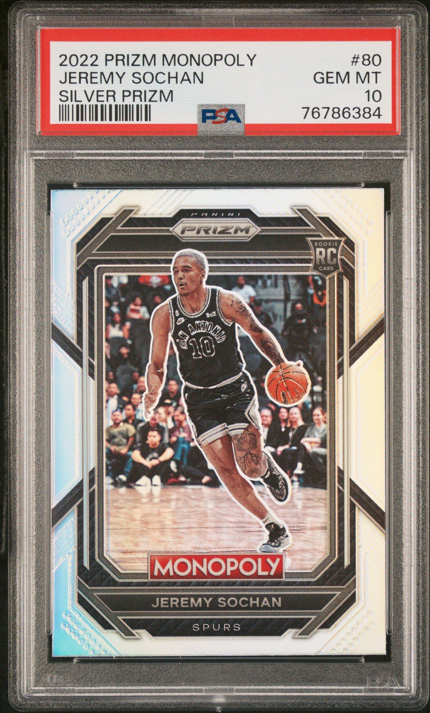 2022 Panini Prizm Monopoly 80 Jeremy Sochan Silver Prizm PSA 10