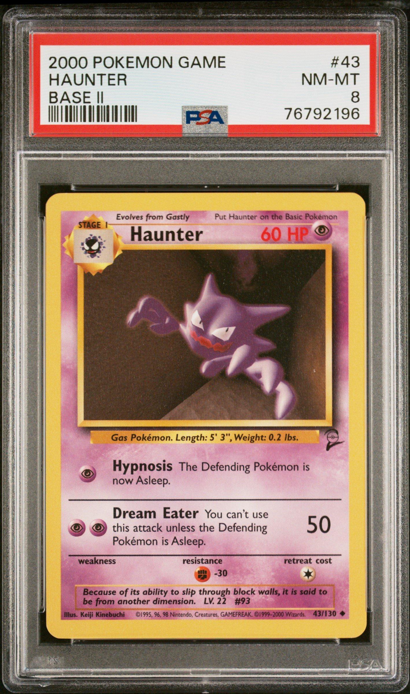 2000 Pokemon Game Base Ii 43 Haunter PSA 8