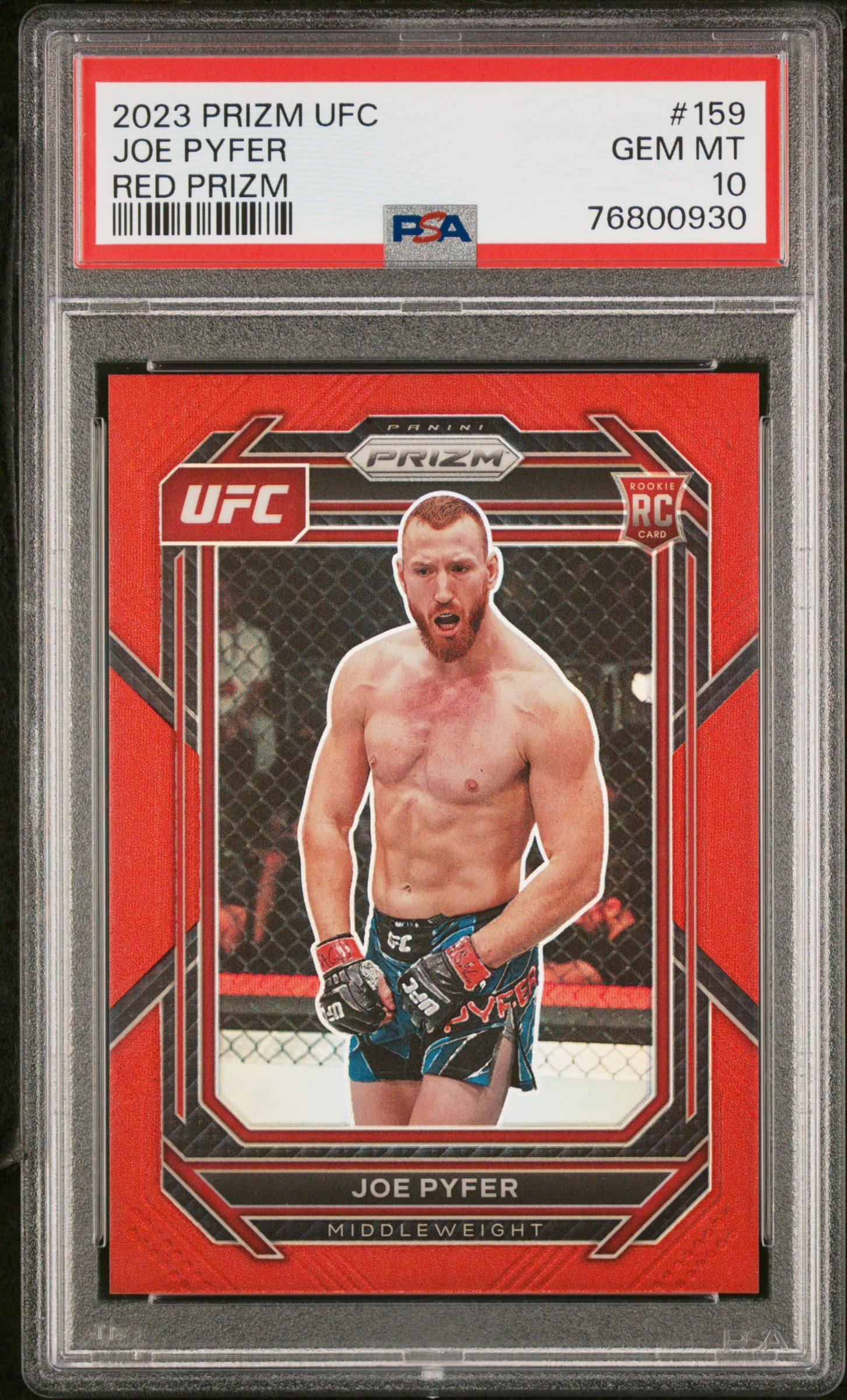 ufc graded cards 2023 Panini Prizm Ufc 159 Joe Pyfer Red Prizm PSA 10