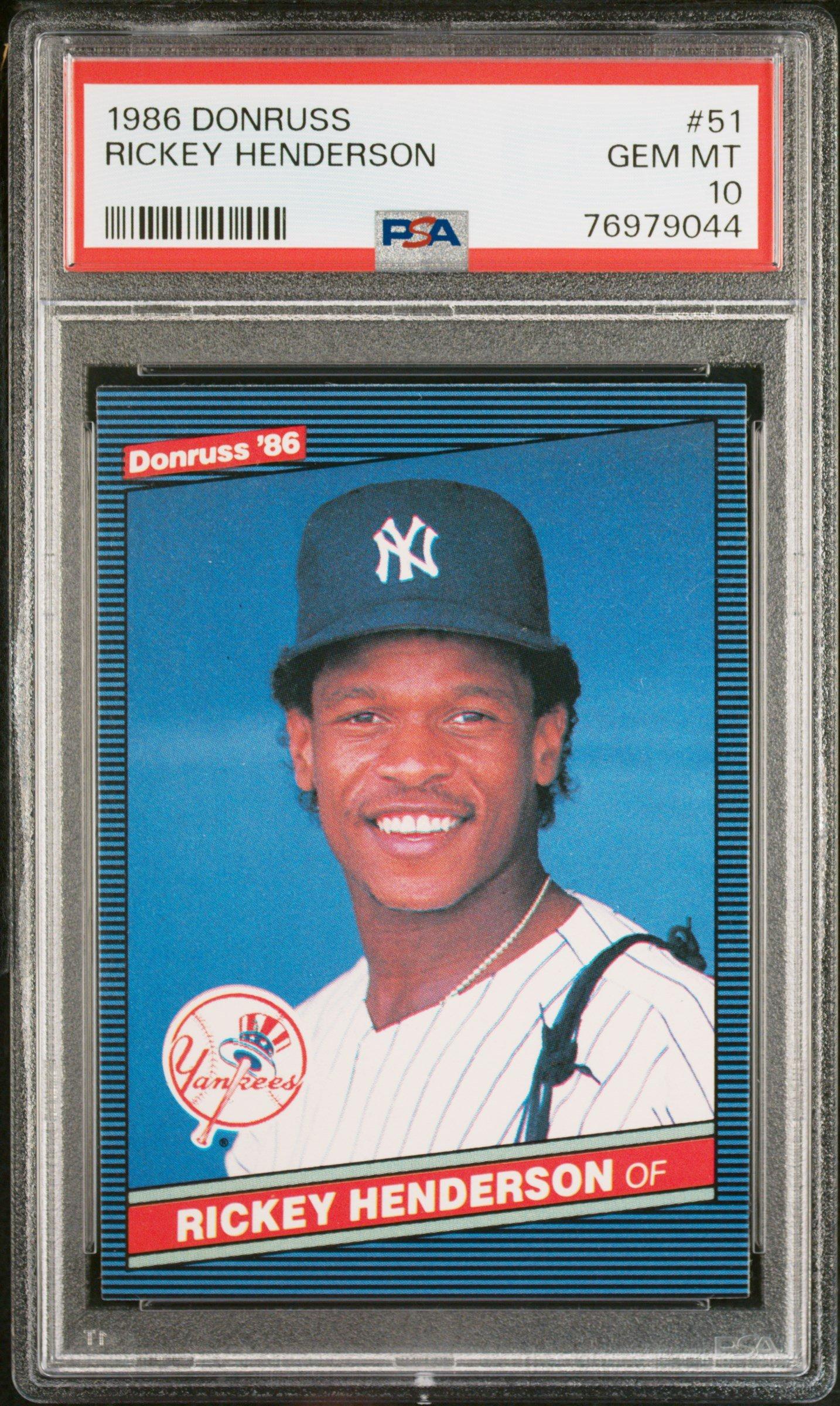 1986 Donruss 51 Rickey Henderson PSA 10