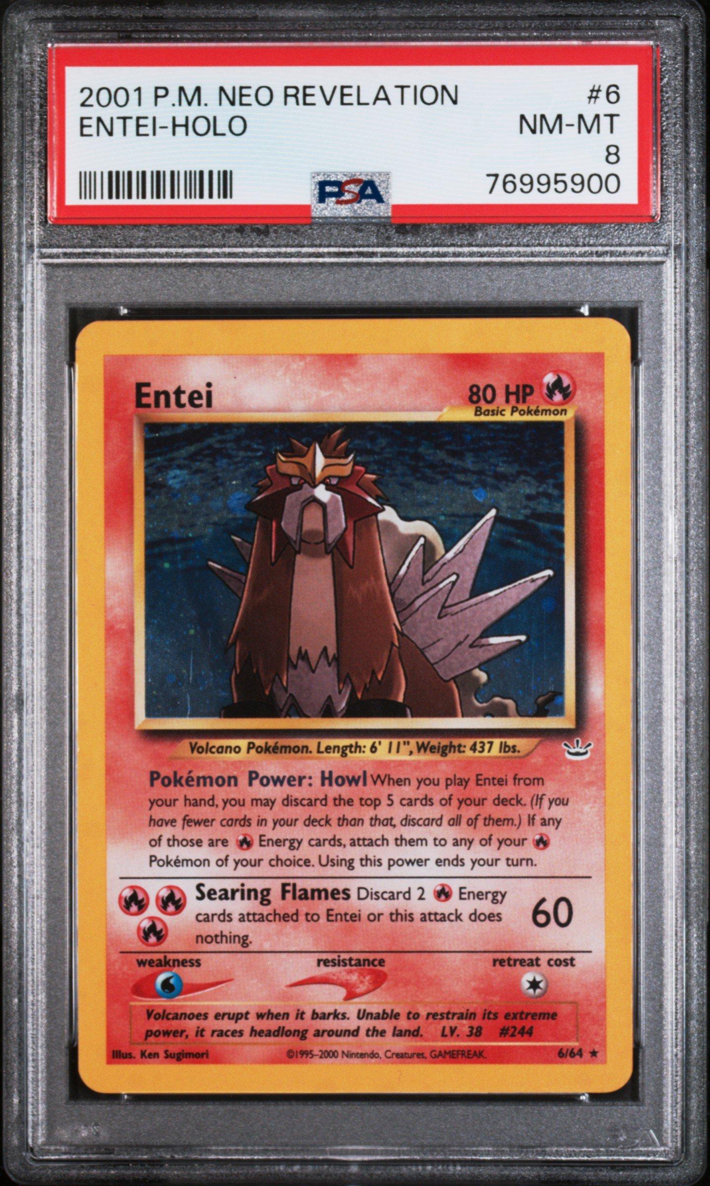 basic entei pokemon card 2000 Pokemon Japanese Neo 2 Promo Entei #244 PSA 9 – Aloha Card Shop