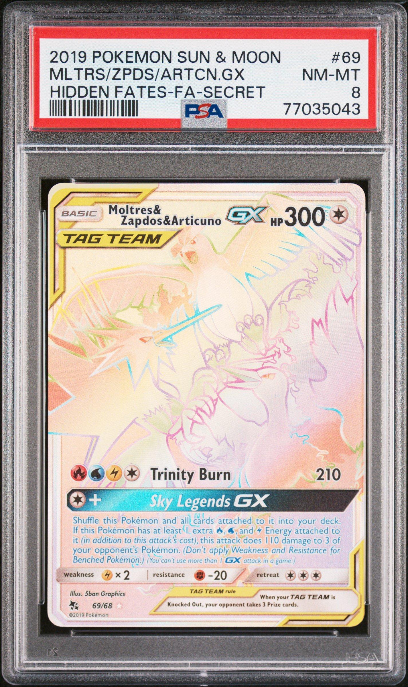 2019 Pokemon Sun & Moon Hidden Fates 69 Full Art/moltres & Zapdos