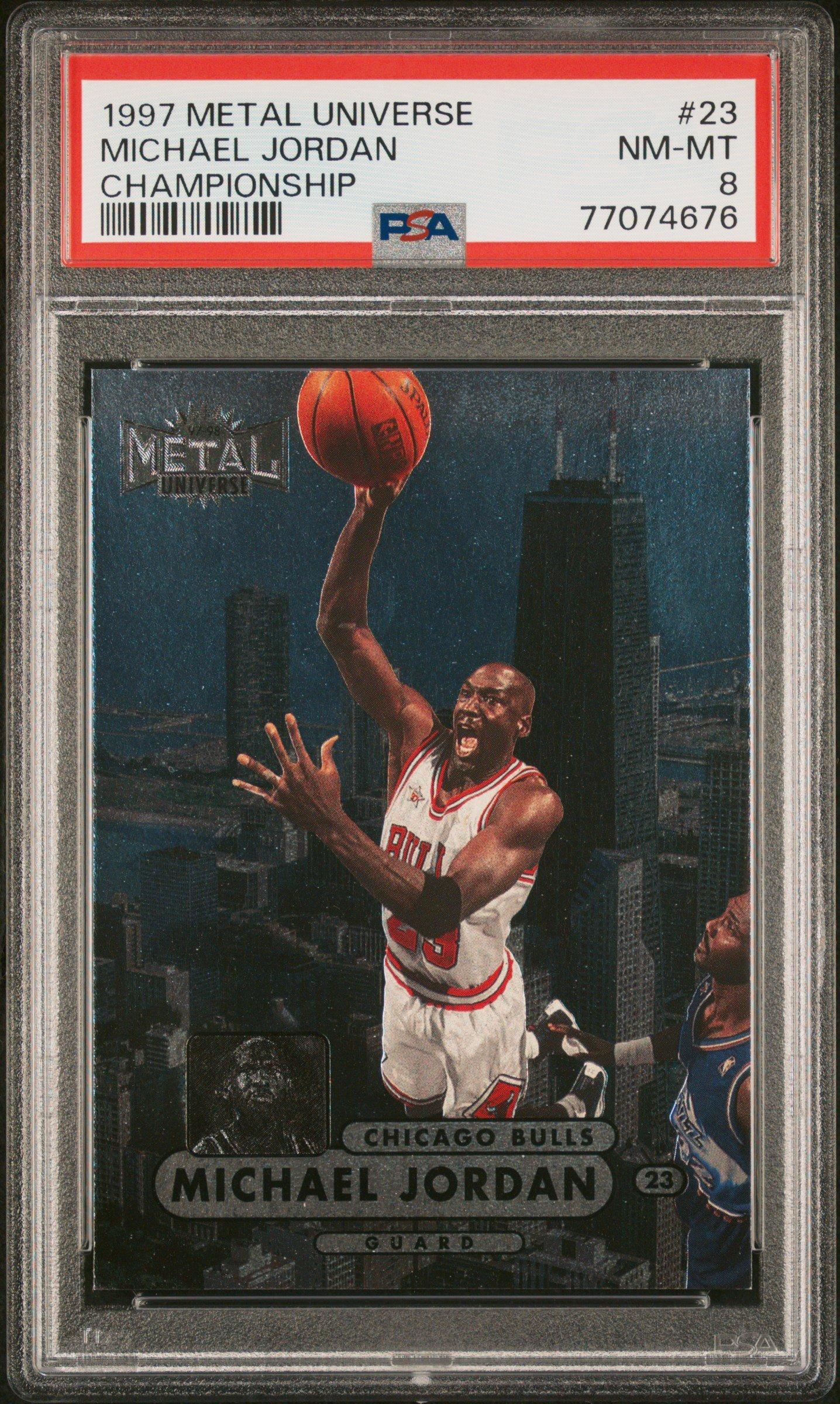 1997 Metal Universe Championship 23 Michael Jordan PSA 8 Graded
