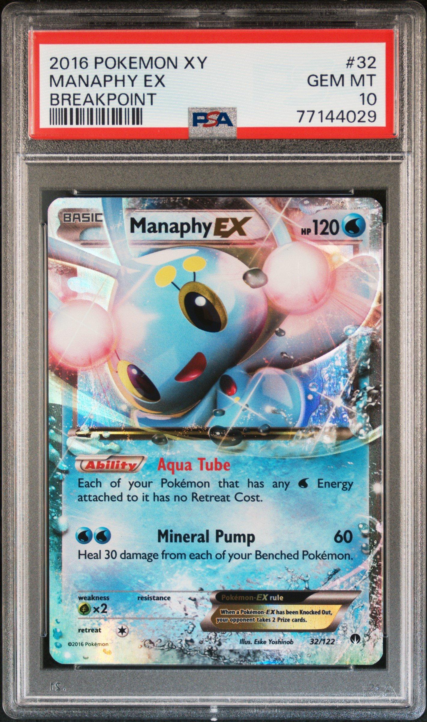 manaphy ex pokemon card value #116 Prices | BREAKpoint Water Ability Aqua Tube Each of your Pokmon that has any Water Energy attached to it has no Retreat Cost Manaphy EX 32/122 - XY