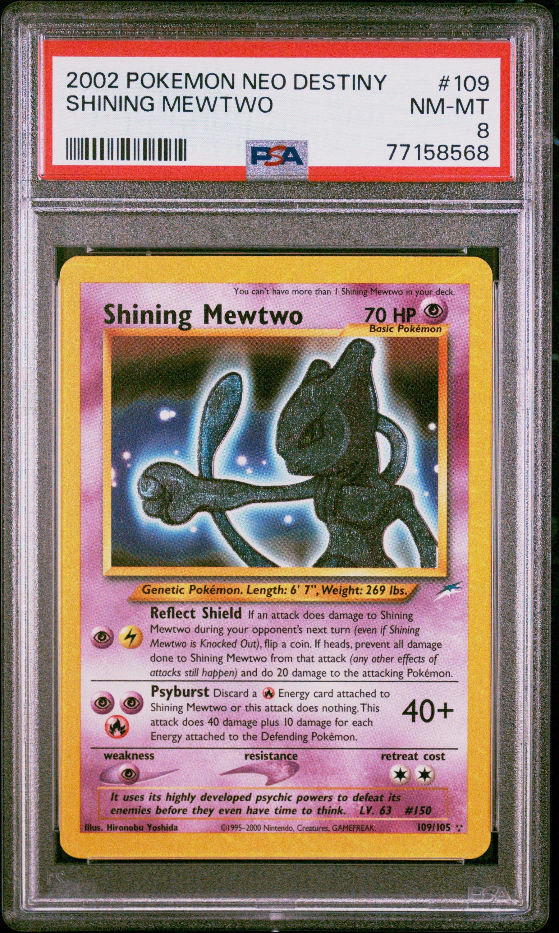 2002 Pokemon Neo Destiny 109 Shining Mewtwo PSA 8 Graded Card