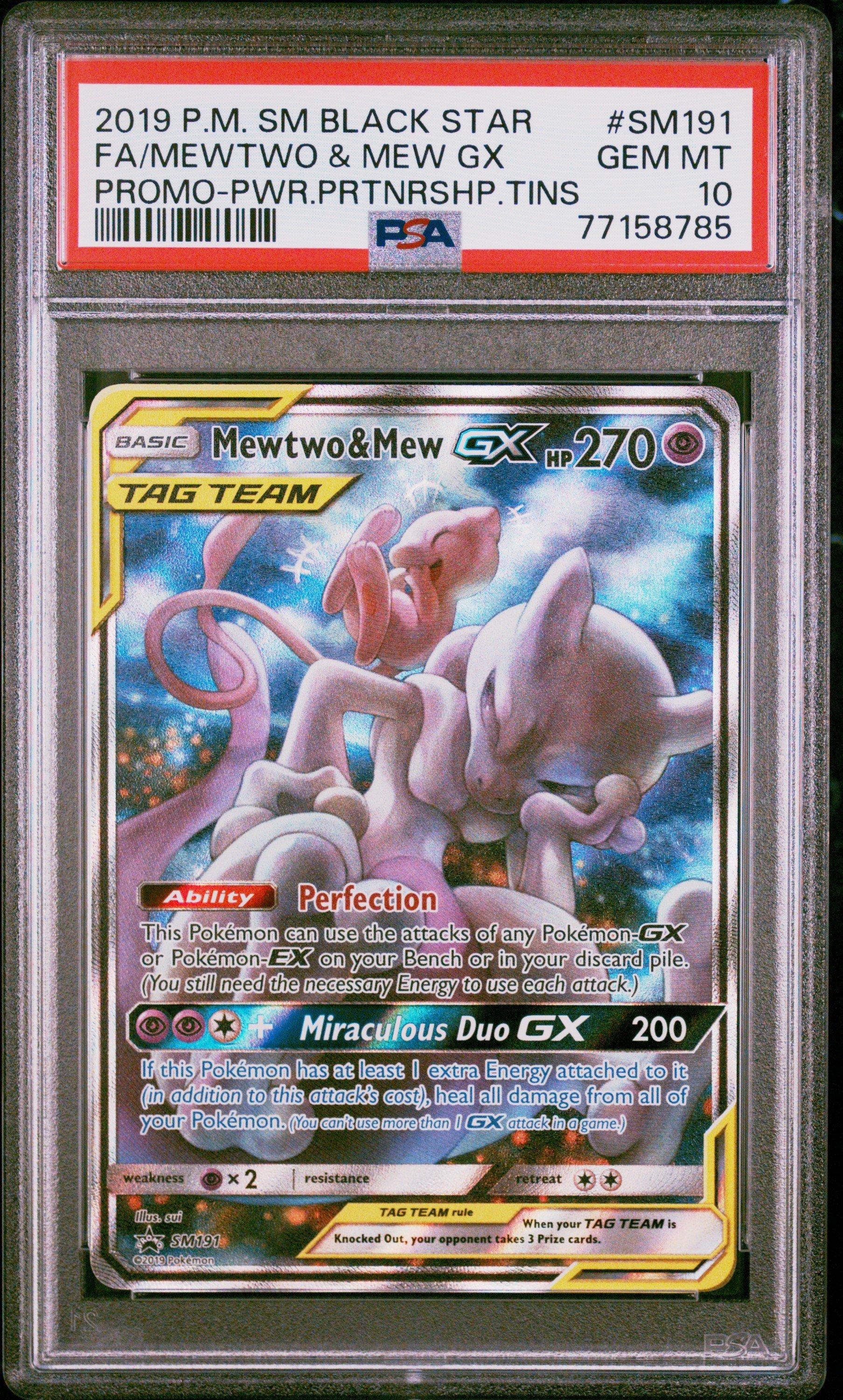2019 Pokemon Sm Black Star Promo Sm191 Full Art/mewtwo & Mew Gx