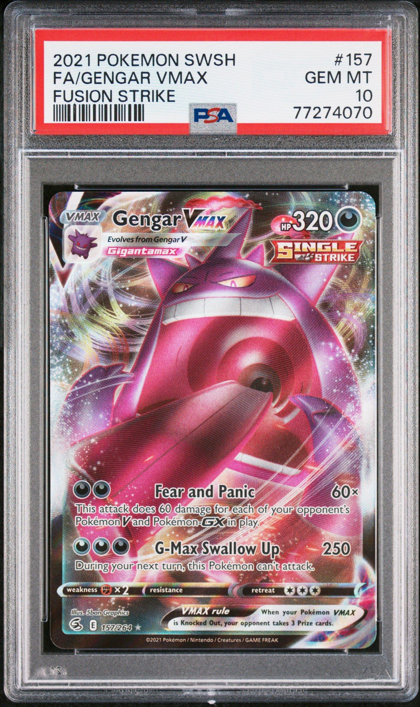 2021 Pokemon Sword & Shield Fusion Strike 157 Full Art/gengar Vmax